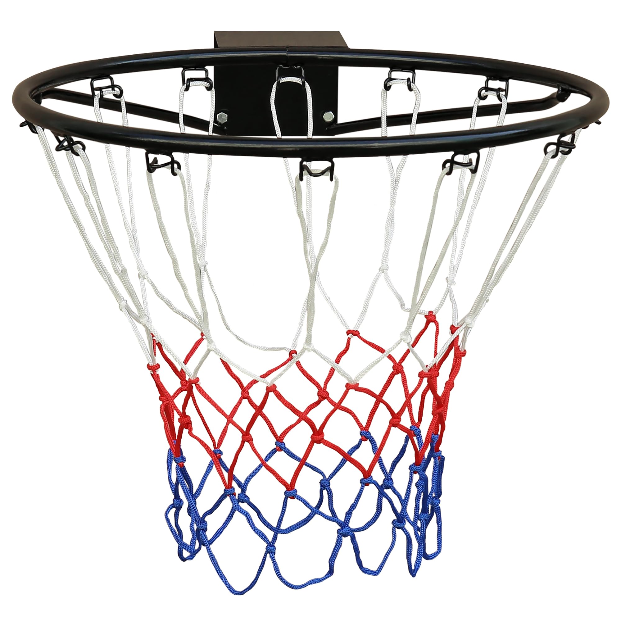 Aro de Baloncesto de Hierro con Red, para Pared, Negro, 45 cm