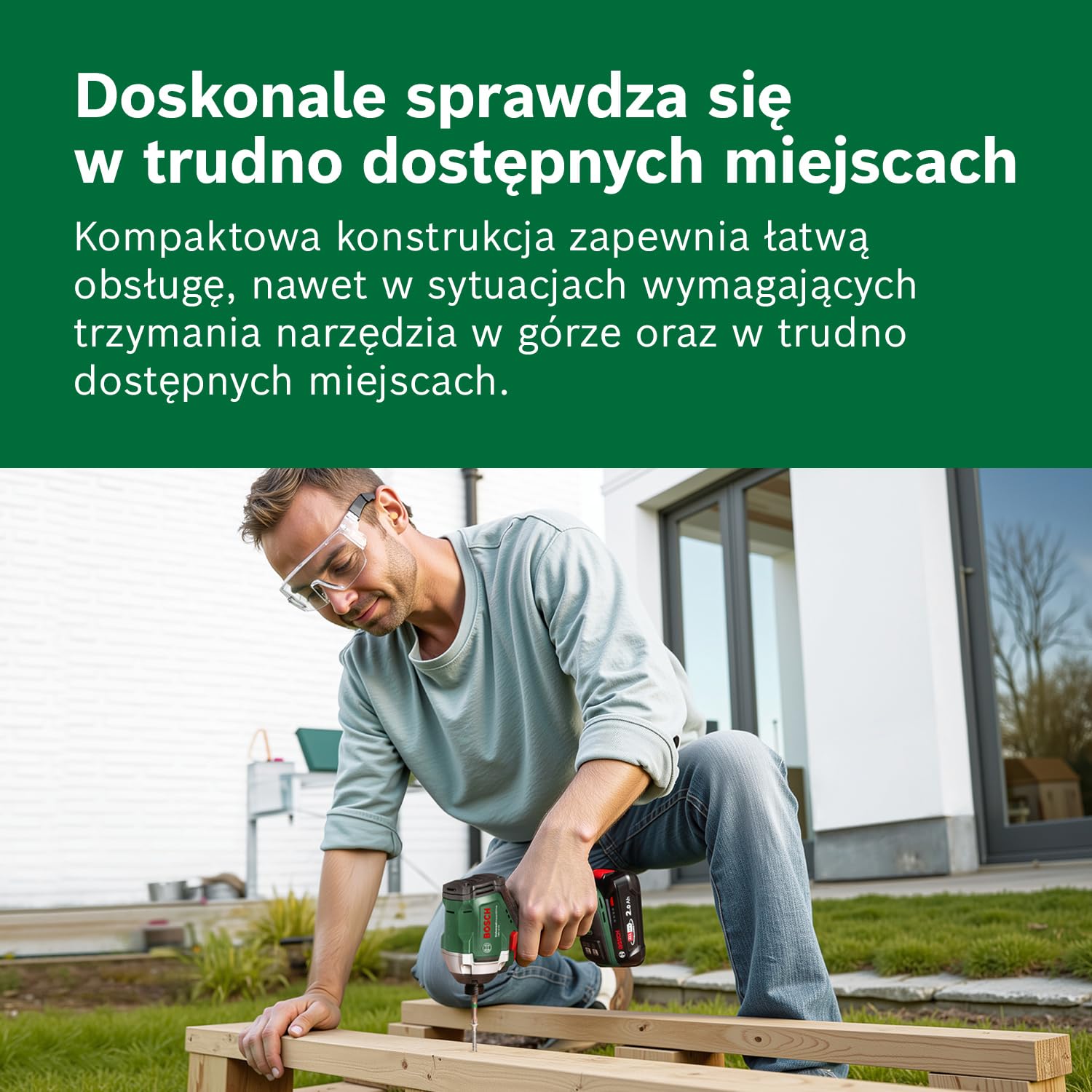 Bosch 18V System Akumulatorowa wkrętarka udarowa UniversalImpactDrive 18V-210 (wydajna, kompaktowa wkrętarka udarowa do obróbki drewna, akumulator PBA 18V 2.0Ah W-Bm, ładowarką AL18V-20, walizka)
