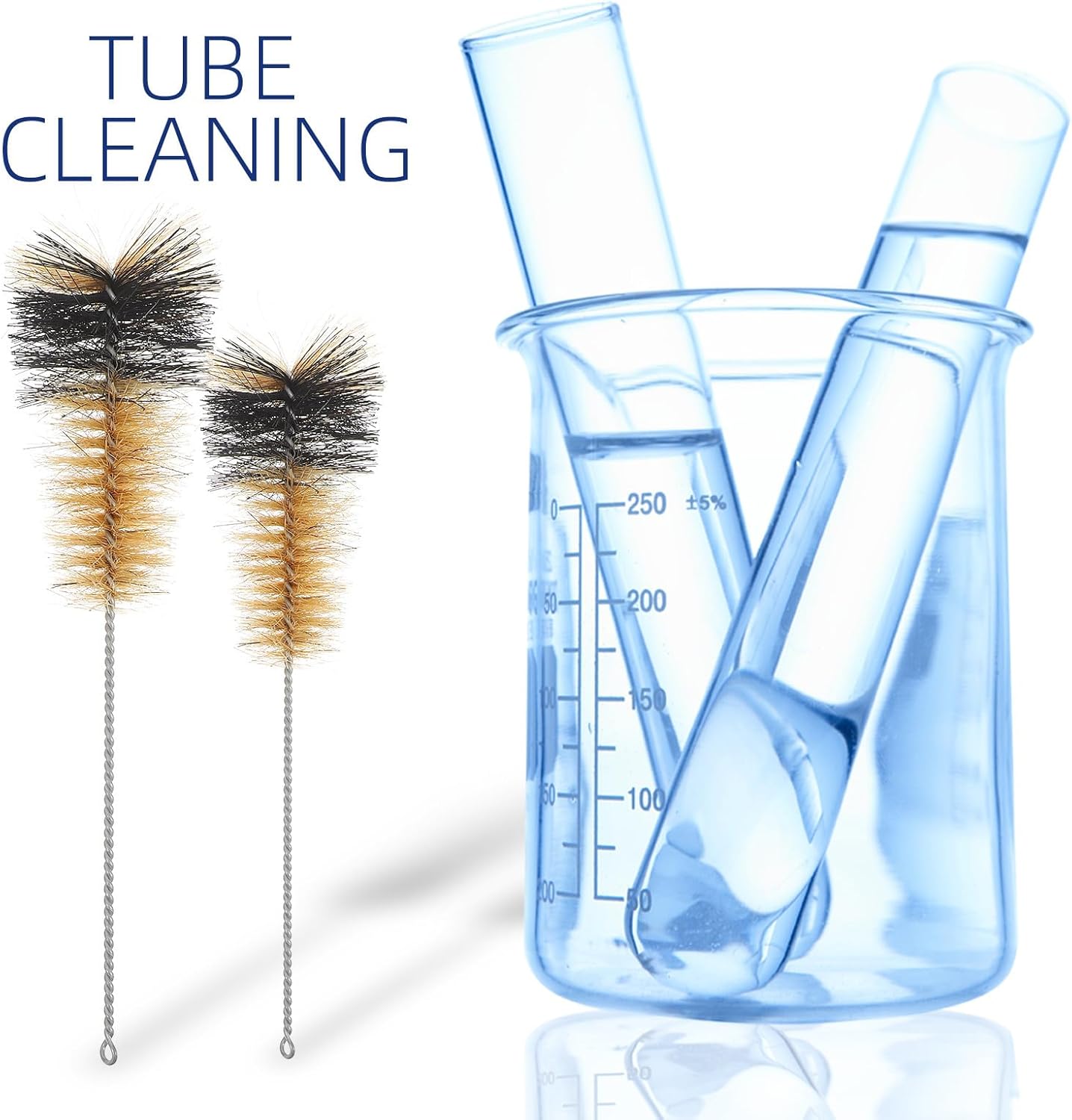 Healifty 3pcs Laboratory Test Tube Brush Set Large, Medium, Small Pig Bristle Brushes for Cleaning Flasks, Cylinders, and Reagent Bottles in Scientific Experiments