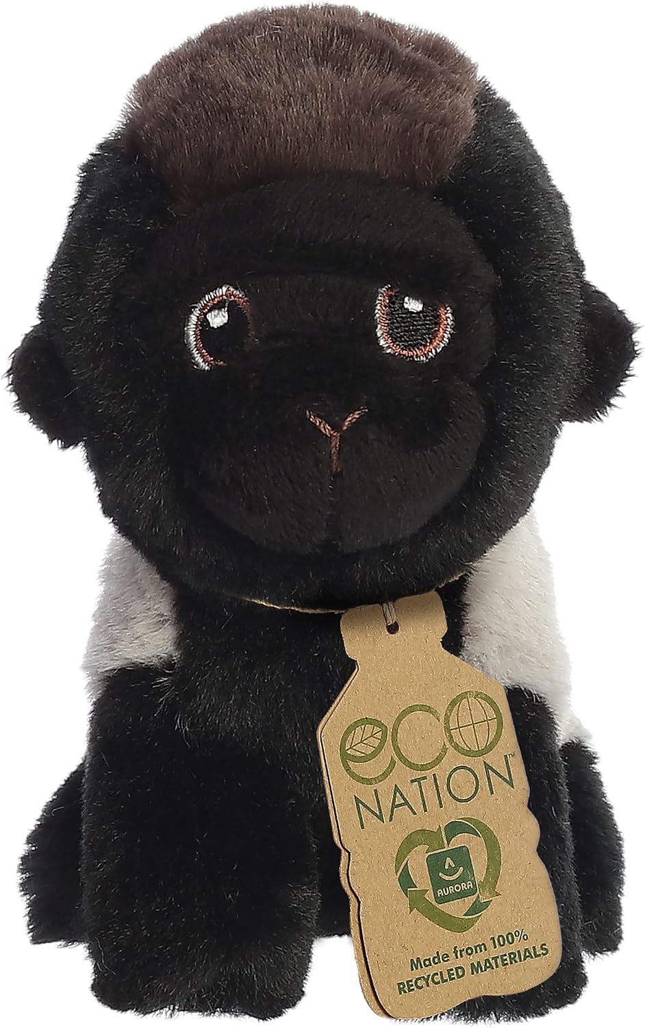 Aurora® Responsibly Made Eco Nation™ Gorilla Stuffed Animal - Ideal for Playtime Adventures - Perfect for Birthdays or Just Because - Black 5.5 Inches
