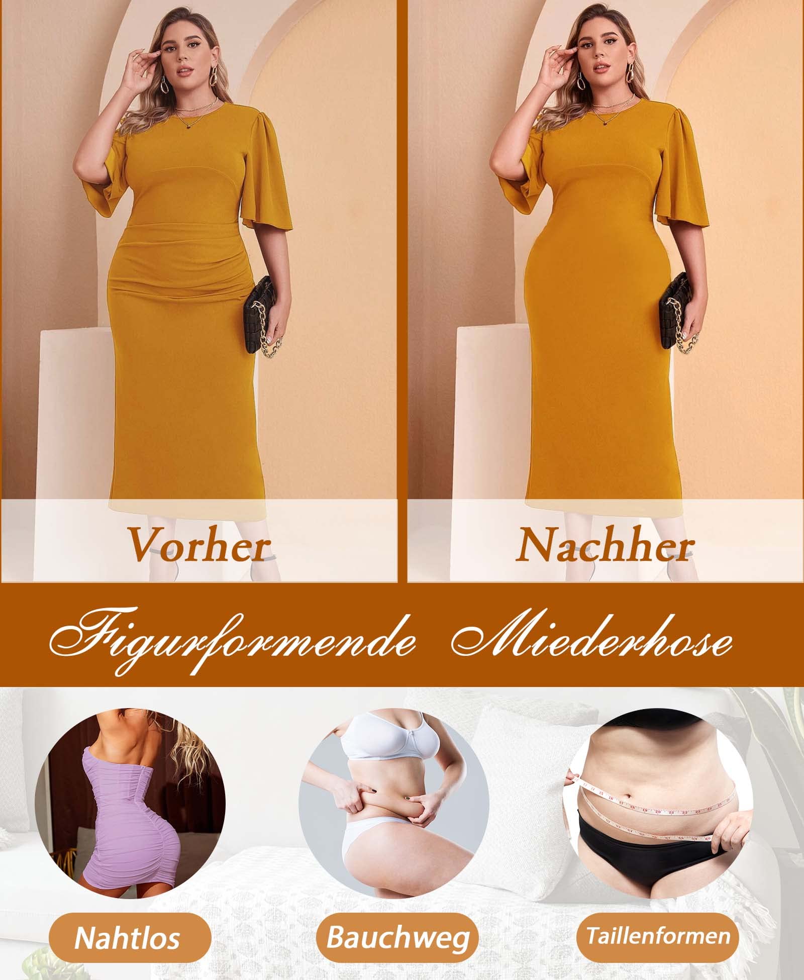 YARRCO Culotte gainante pour femme - Sans coutures - Taille haute - Courte - Body Shaper - Legging gainant - Sous-vêtements gainants