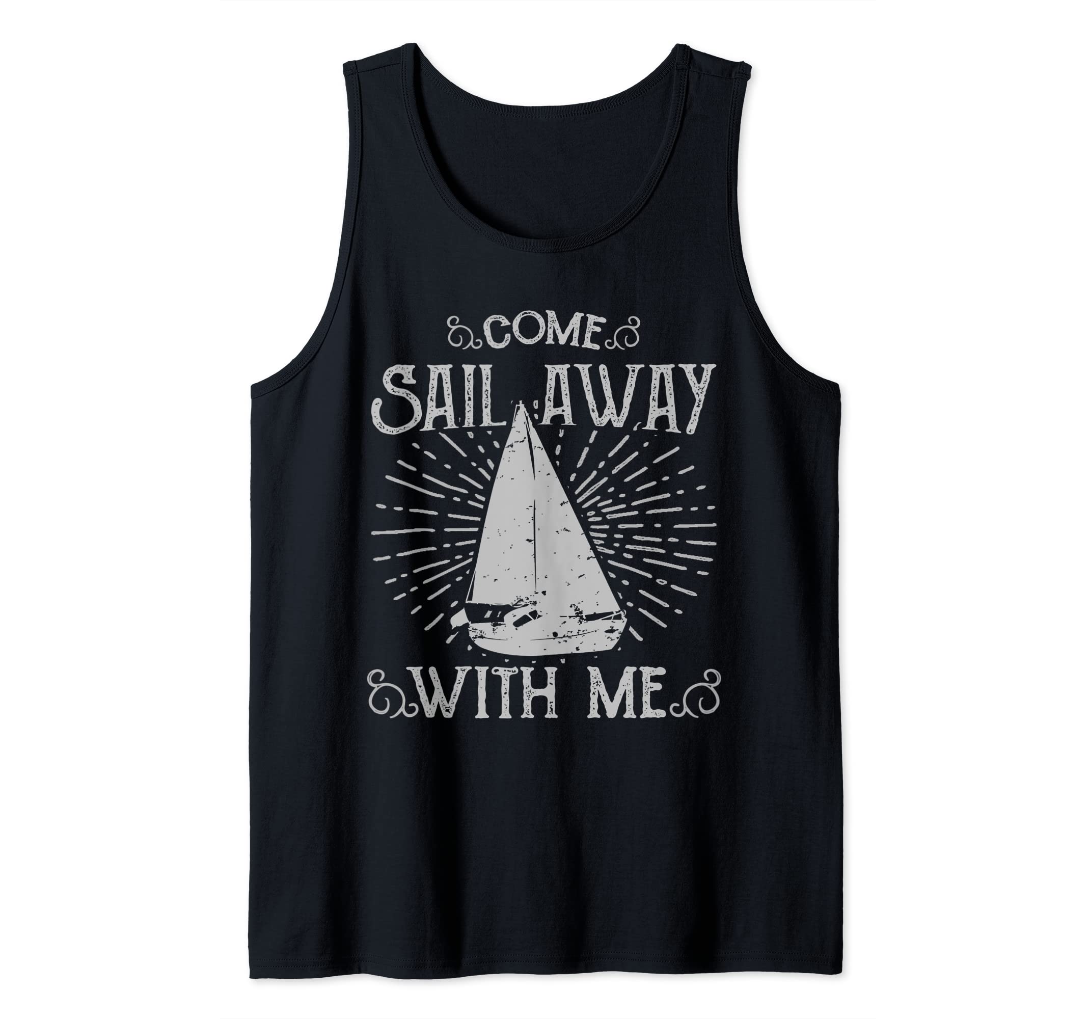 Come Sail Away With Me--Fun Worn Look Tank Top