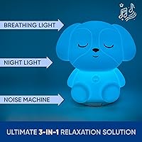 Vista 6 de Mindfulness 'Breathing Puppy' 4-7-8 Luz de respiración guiada de meditación visual Dispositivo 3 en 1 con luz nocturna y máquina de ruido