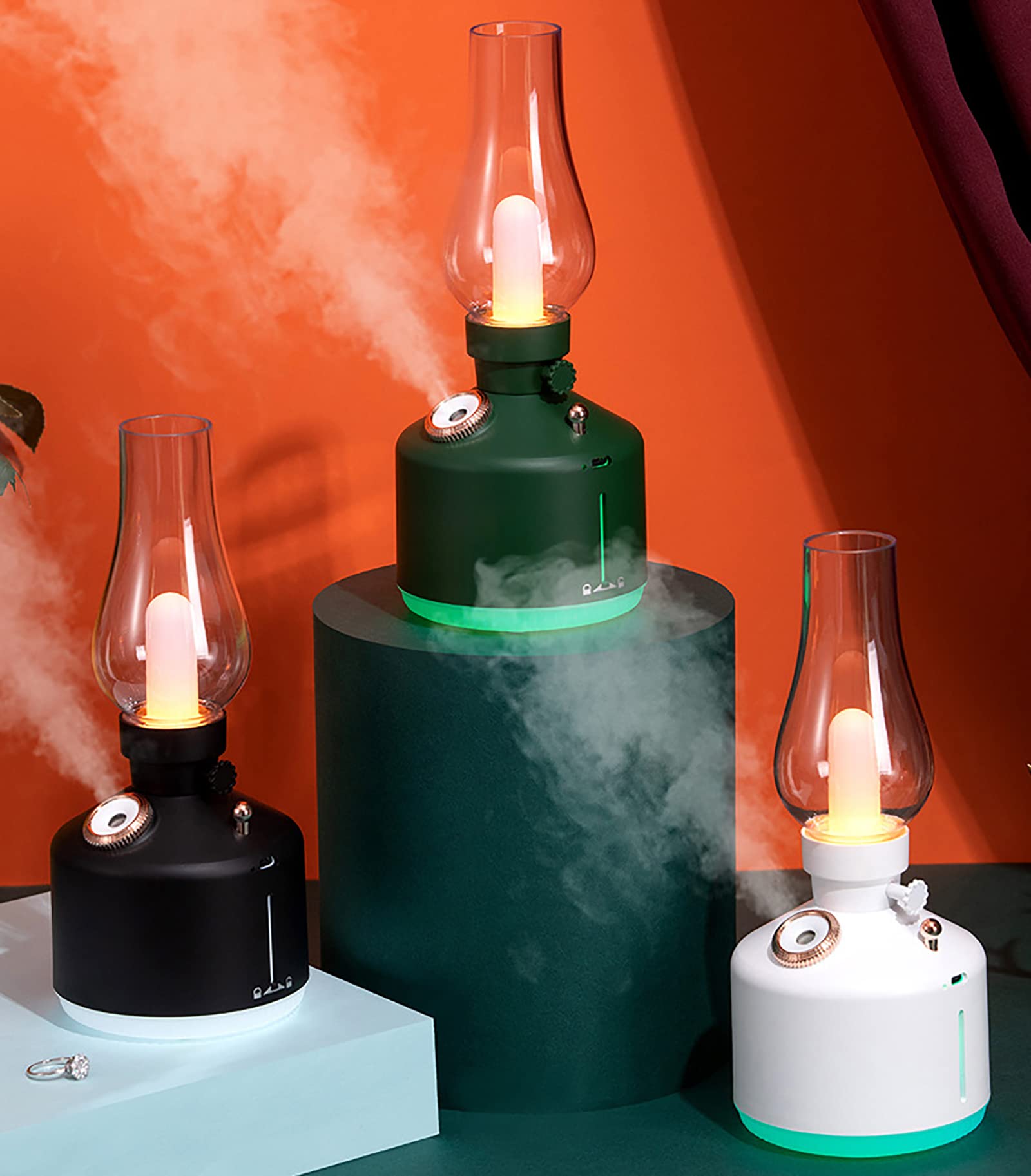 جهاز زيادة الرطوبة على سطح المكتب بخاصية إطلاق الروائح العلاجية USB لاسلكي مرطب صغير جديد (أبيض) صورة المنتج 3