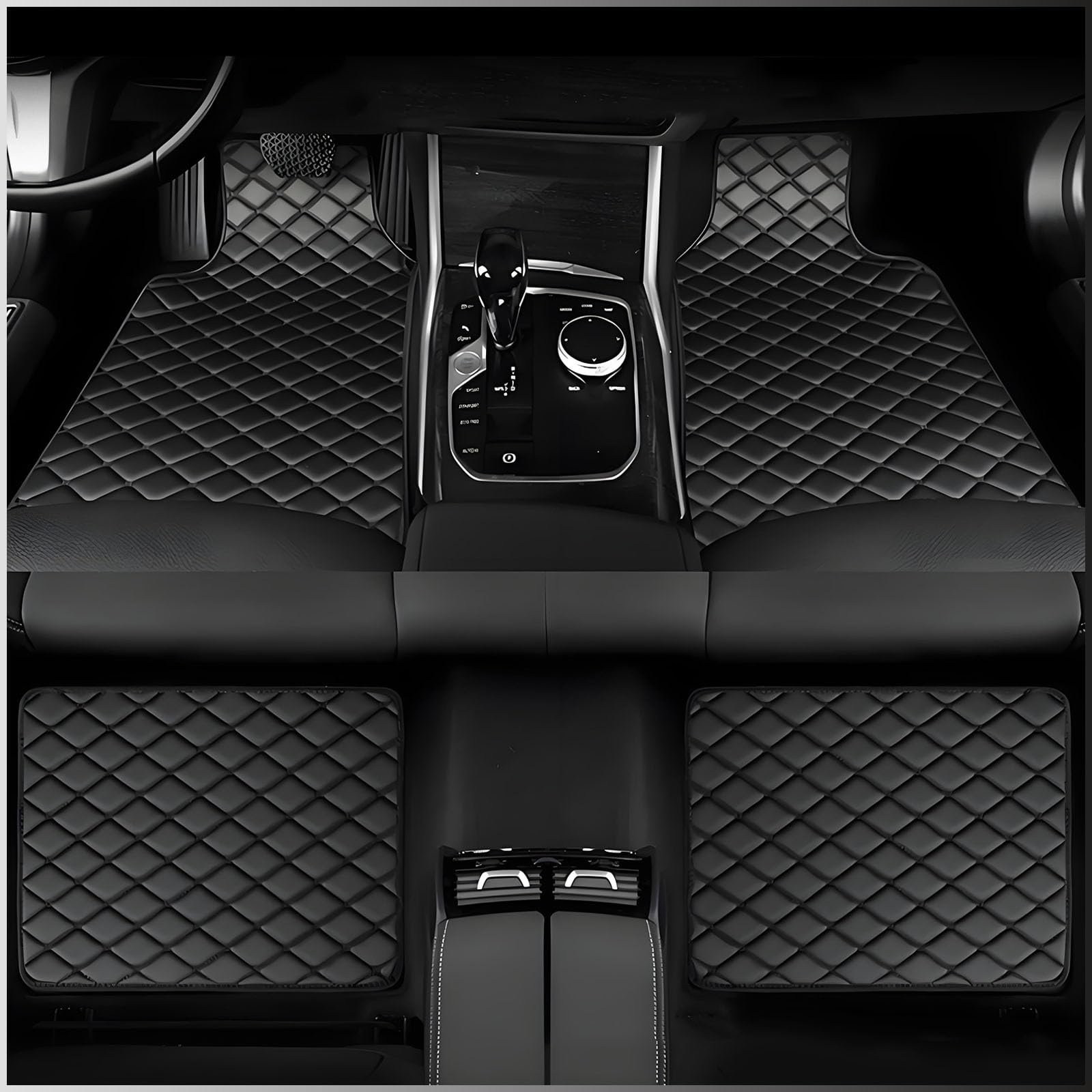 HJYOUXUAN Car Mats for Leapmotor C10 2024 2025, Leather Non Slip All Weather Mats - Car Accessories Interior,B