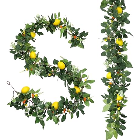 U'Artlines 12Ft Artificial Lemon Garland: Brighten Your Décor with Summery Charm