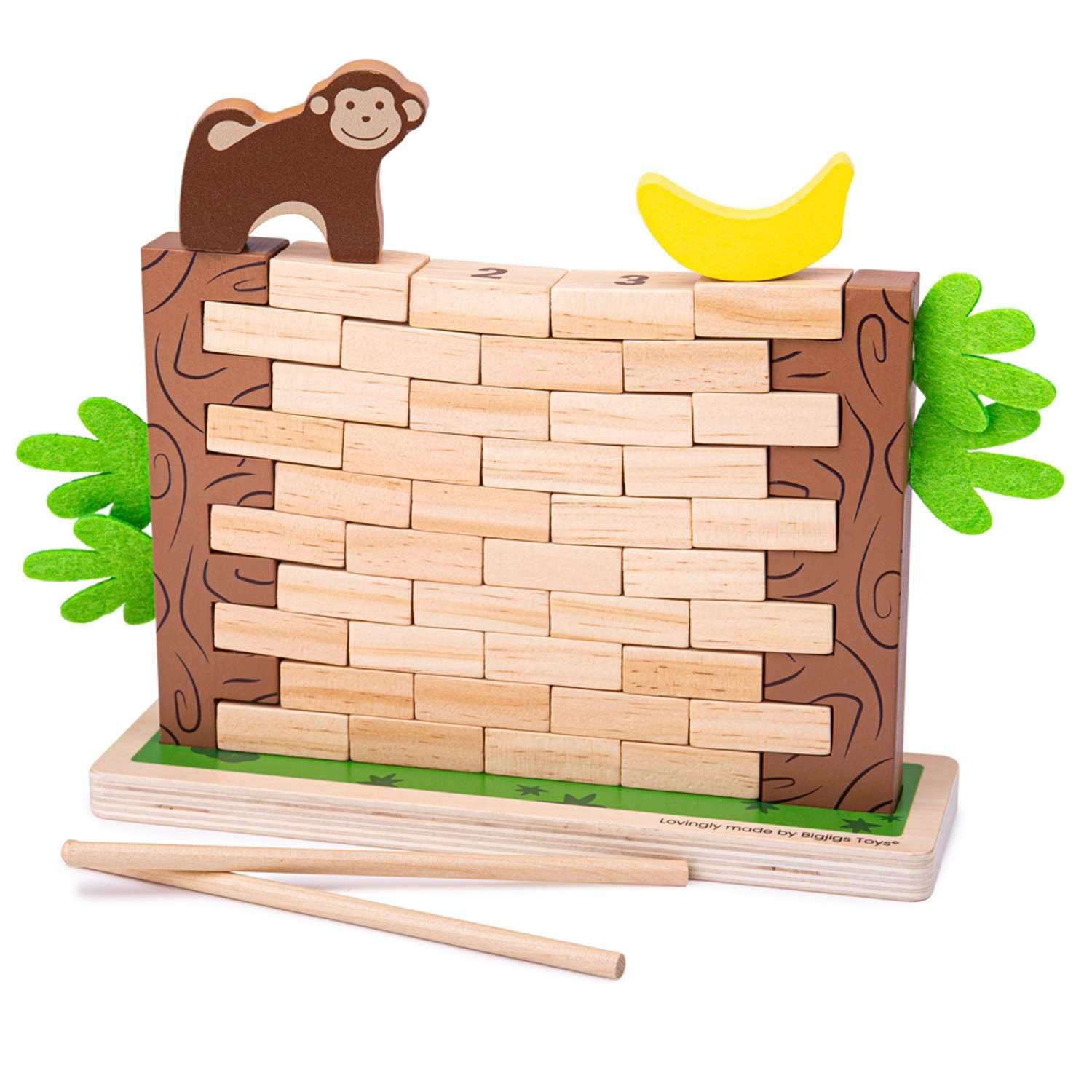 Bigjigs Toys, Jungle Crash Game, Wooden Toys, Tumble Tower Game, Educational Toys, Educational Games for Kids Family Games