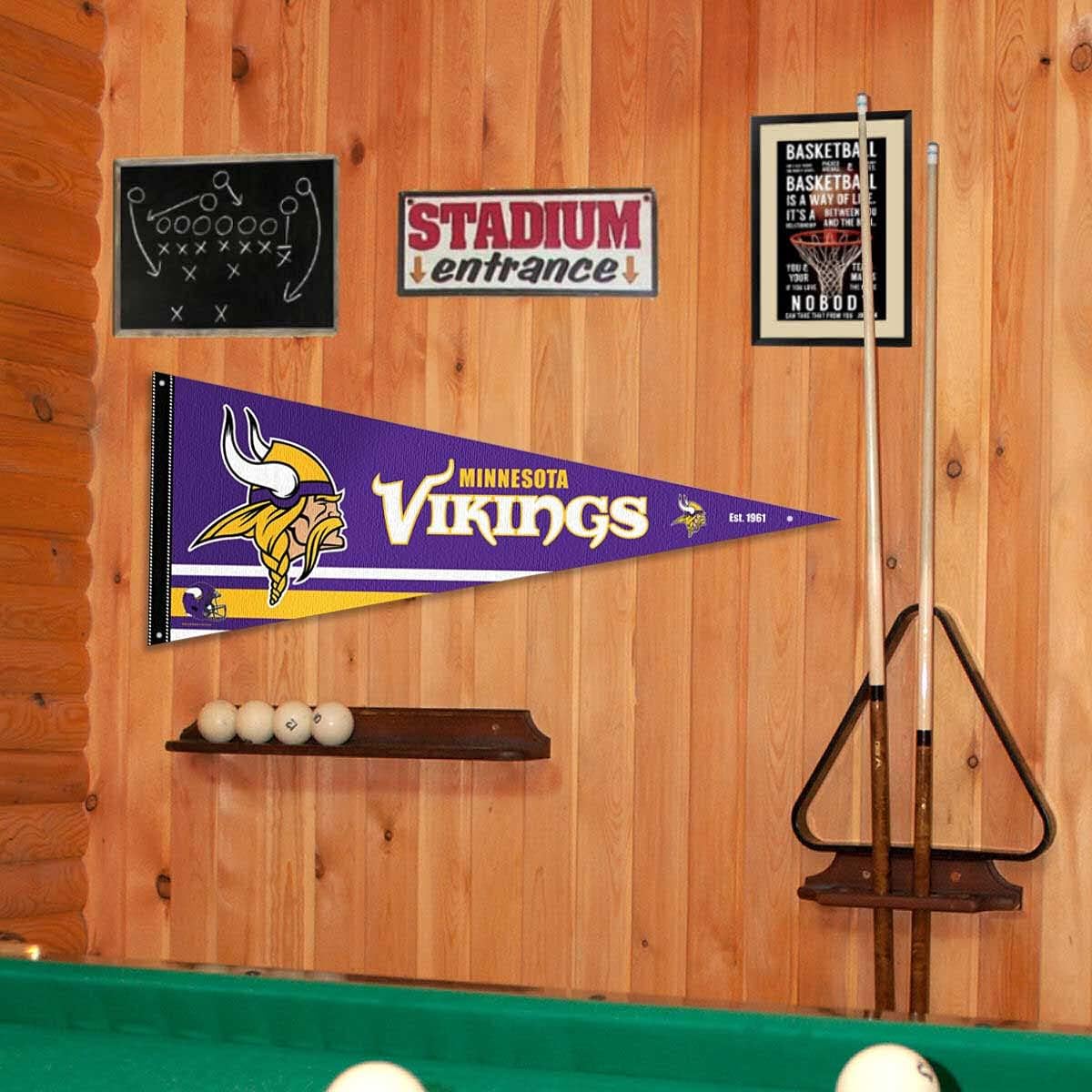 WinCraft Minnesota Vikings Pennant Banner and Wall Tack Pads