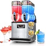 Commercial Slushy Machine 8Gal/30L, Stainless Steel Margarita Smoothie Frozen Drink Machine, 25-Minute-to-Go Slushie Machine, Margarita Machine for Restaurants Cafe Bars (2 * 15L)