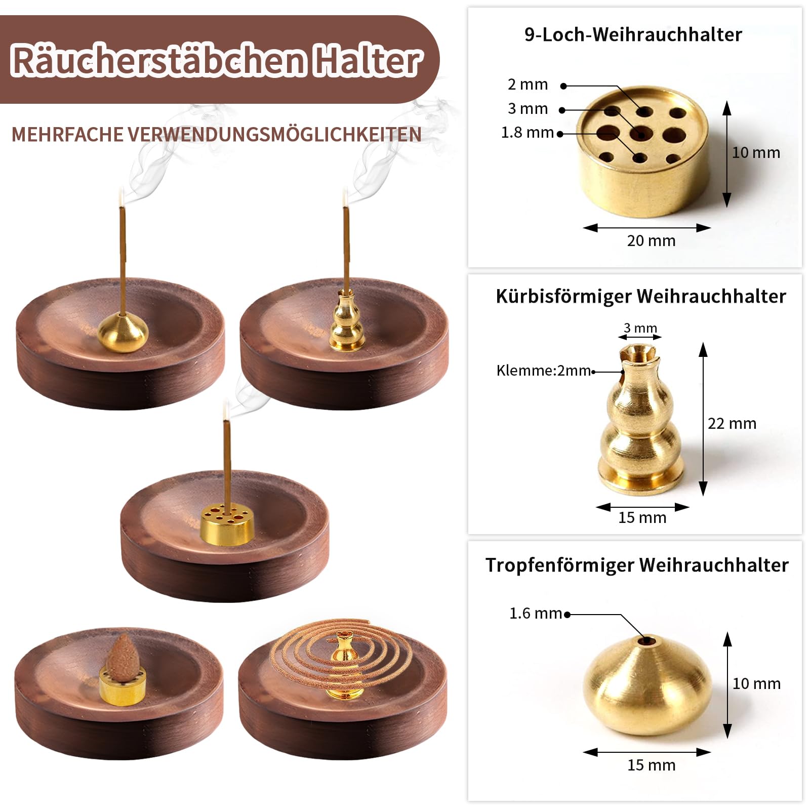 Classico supporto per bruciatore di incenso in bastoncini di ceramica fatto a mano con 5 coni di incensiere di loto – acquista a prezzi convenienti sul marketplace