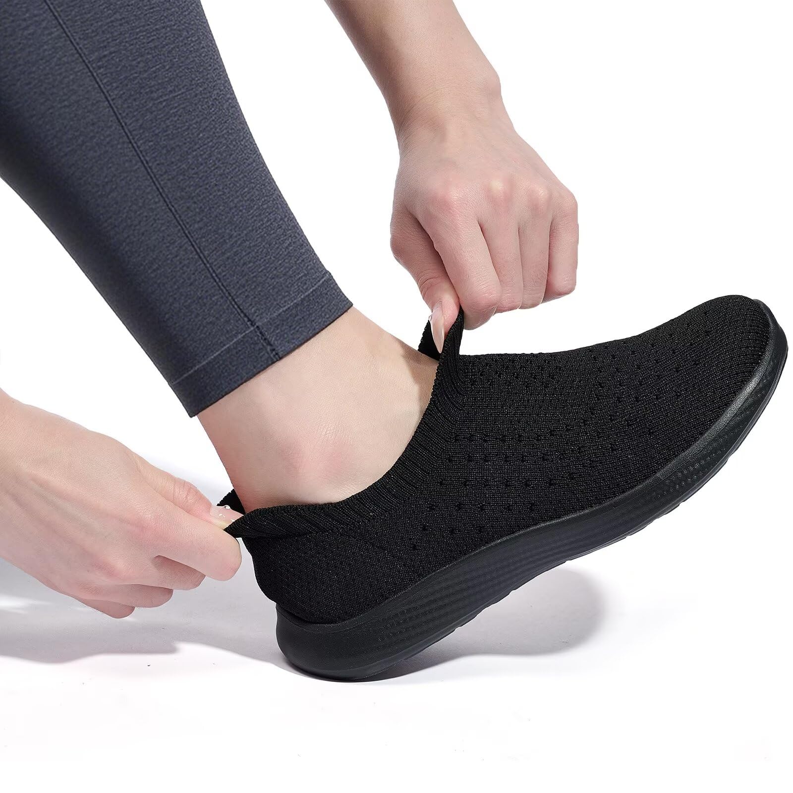 konhill Zapatillas Mujer Slip-On de Malla - Ligeras y Transpirables para Running en Ciudad, Caminar y Uso Diario