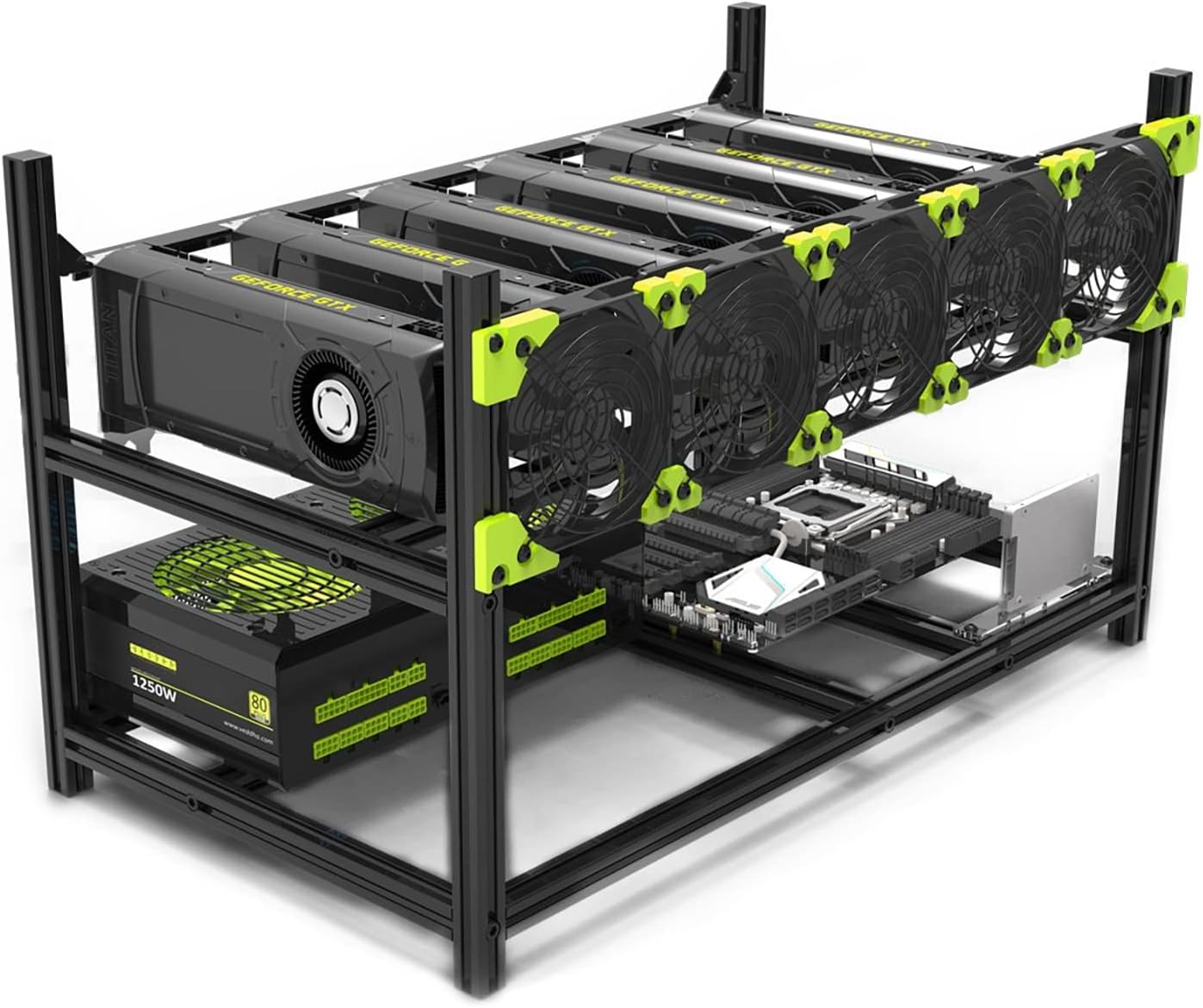 6 GPU Aluminum Stackable Open Air Mining Computer Guyana | Ubuy