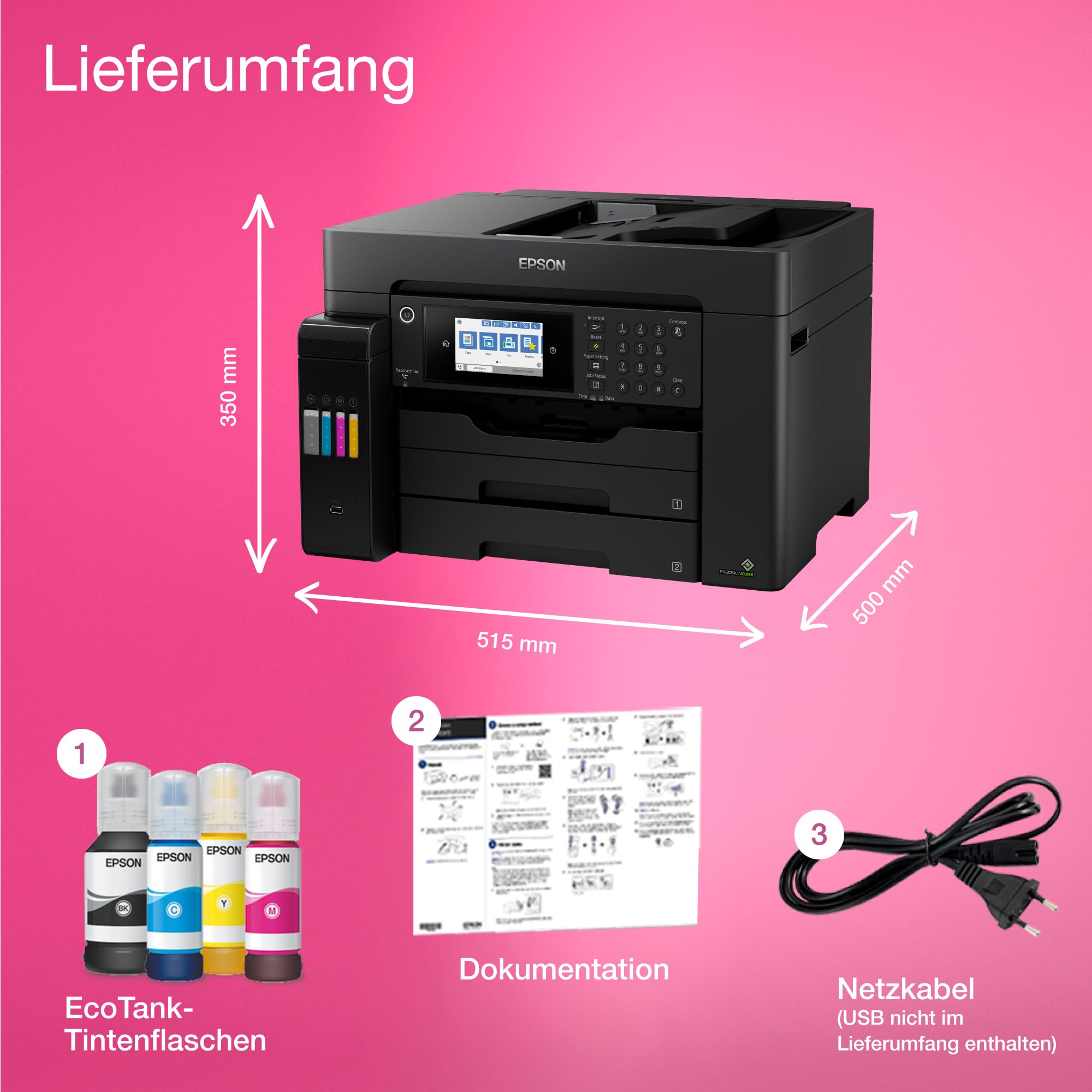 Epson EcoTank ET-16605 DIN-A3+-Multifunktions-Wi-Fi-Tintentankdrucker mit Fax