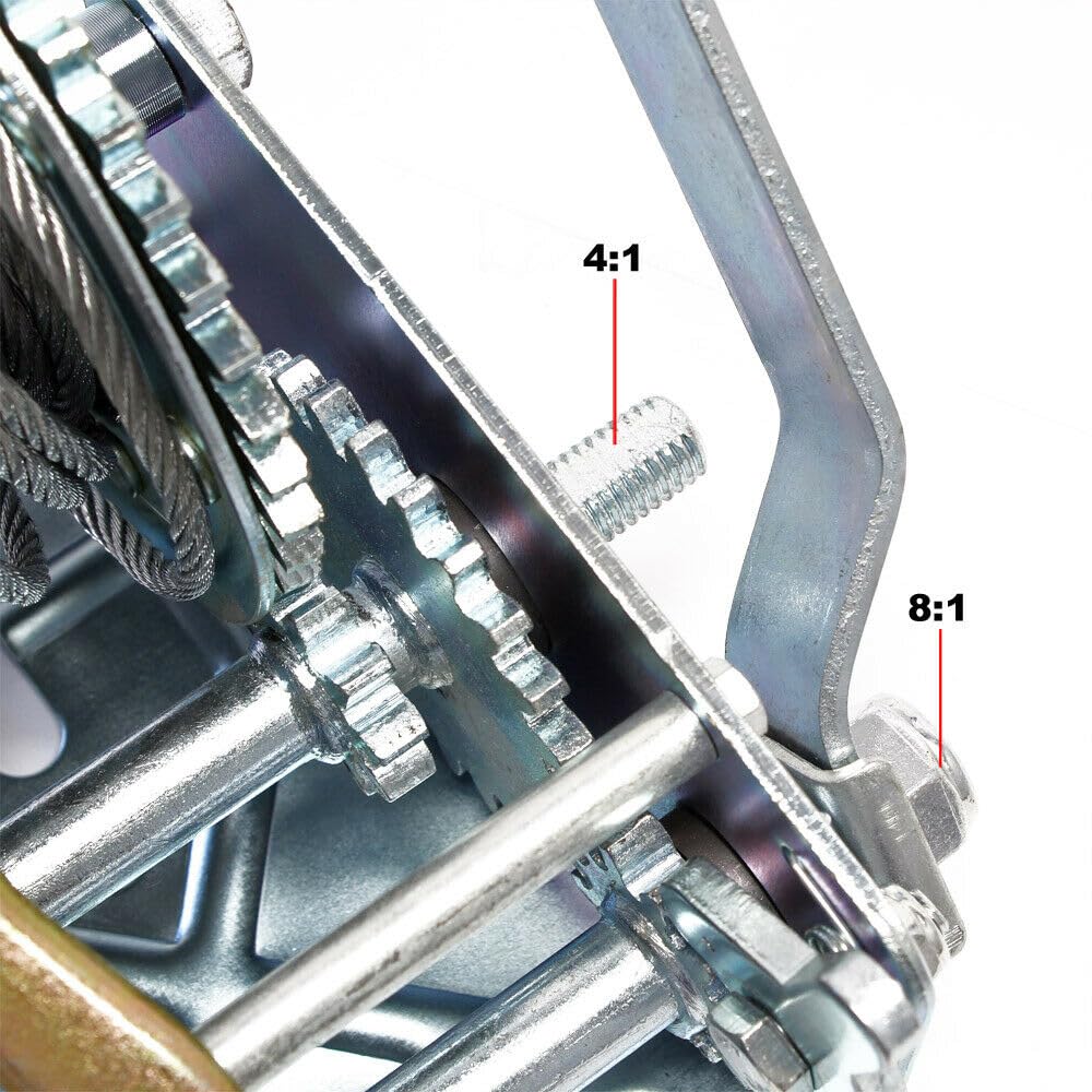 Verricello zincato a cavo manuale rapporto trasmissione 4:1/8:1 alaggio 1100 kg 8 m paranco 16_0000519