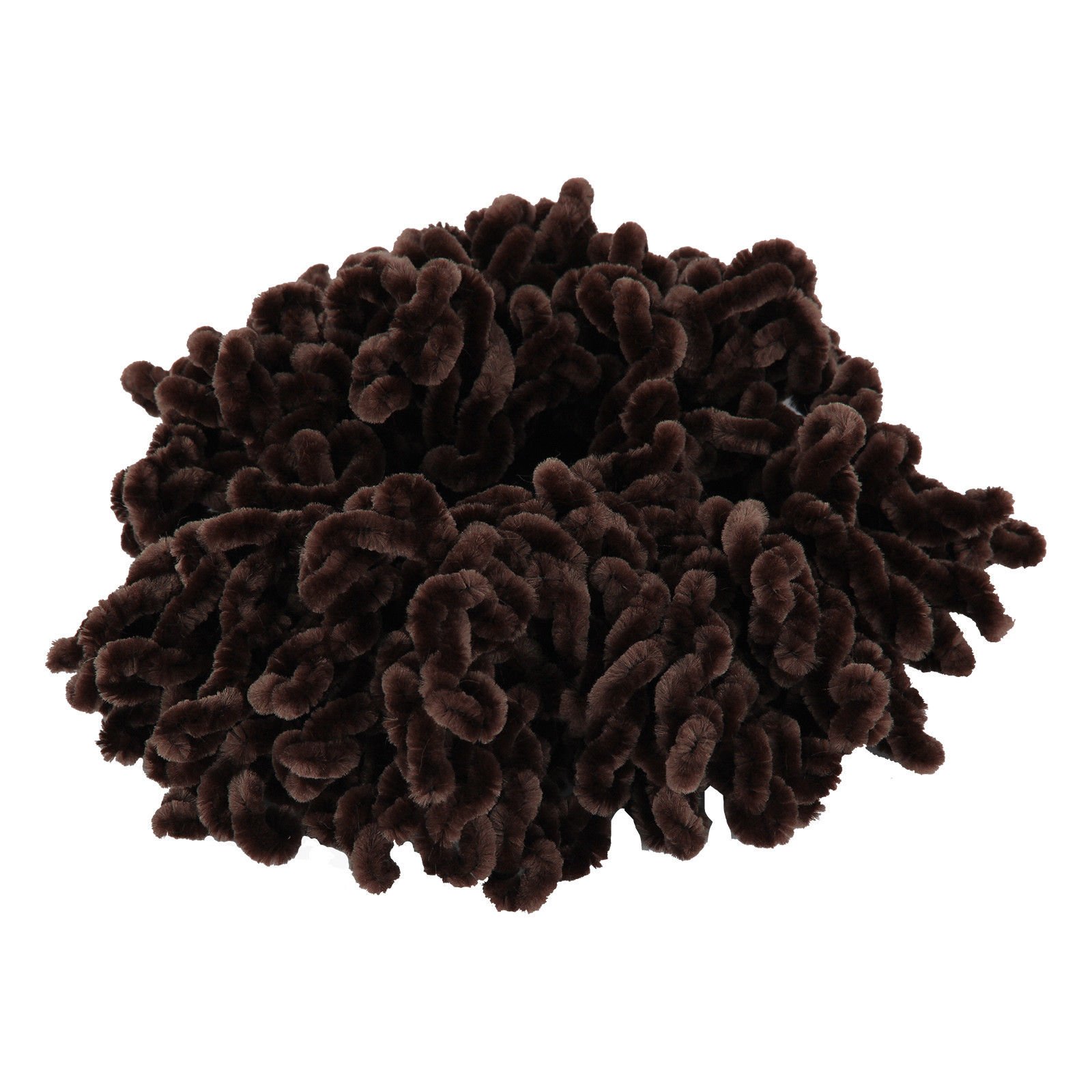 Unisex Brown Volumising Scrunchie Velvet Big Hair Tie Bun Clip Hijab Scarf Volumizer Khaleeji (Brown)