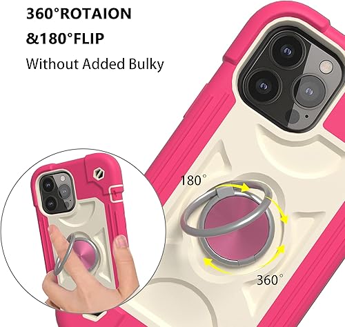 Miniatura 7 de Funda para iPhone 13 Pro de 6.1 pulgadas con soporte de anillo, con 2 protectores de pantalla de vidrio + 1 protector de lente de cámara, funda