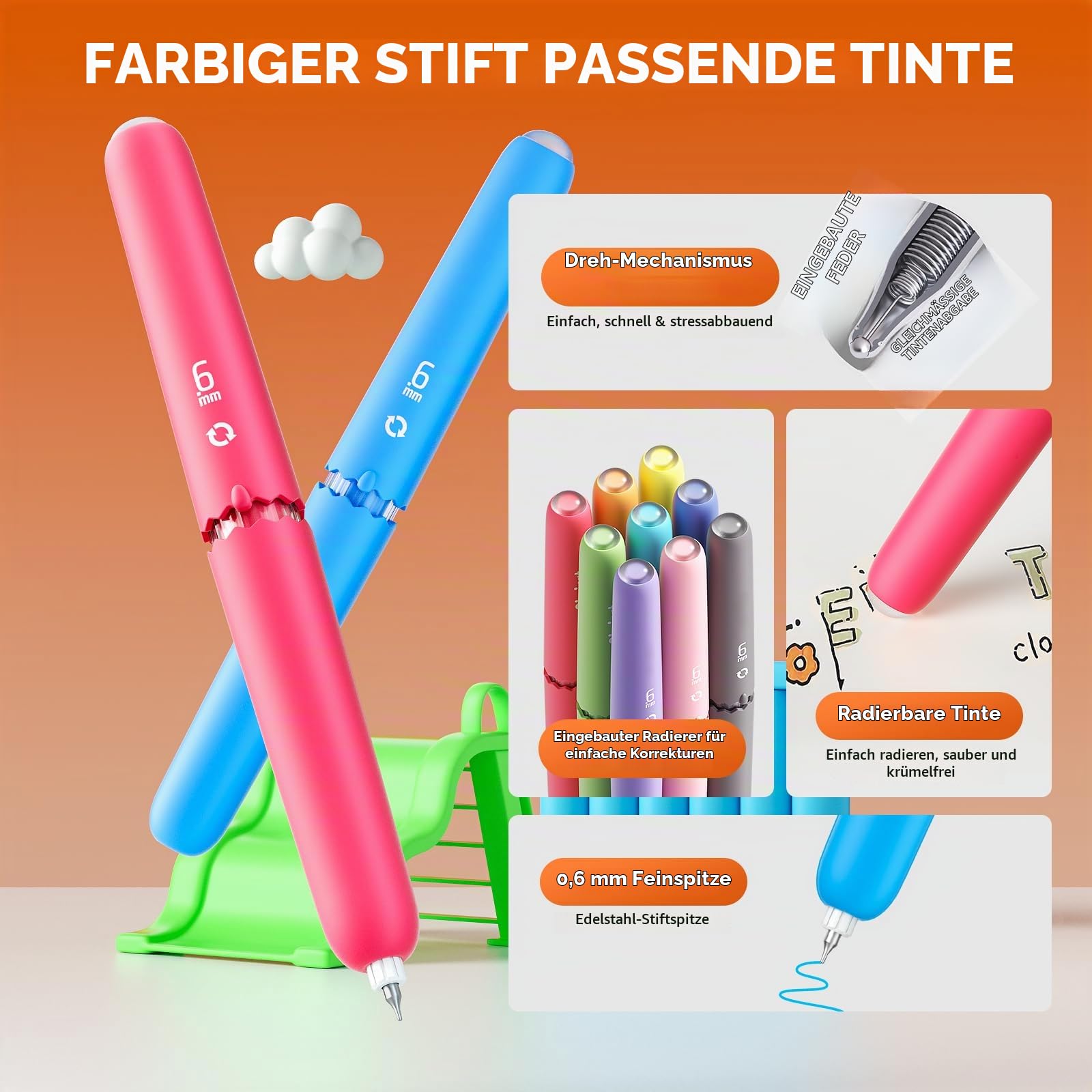 45 Farben Gelstifte Radierbar Stifte