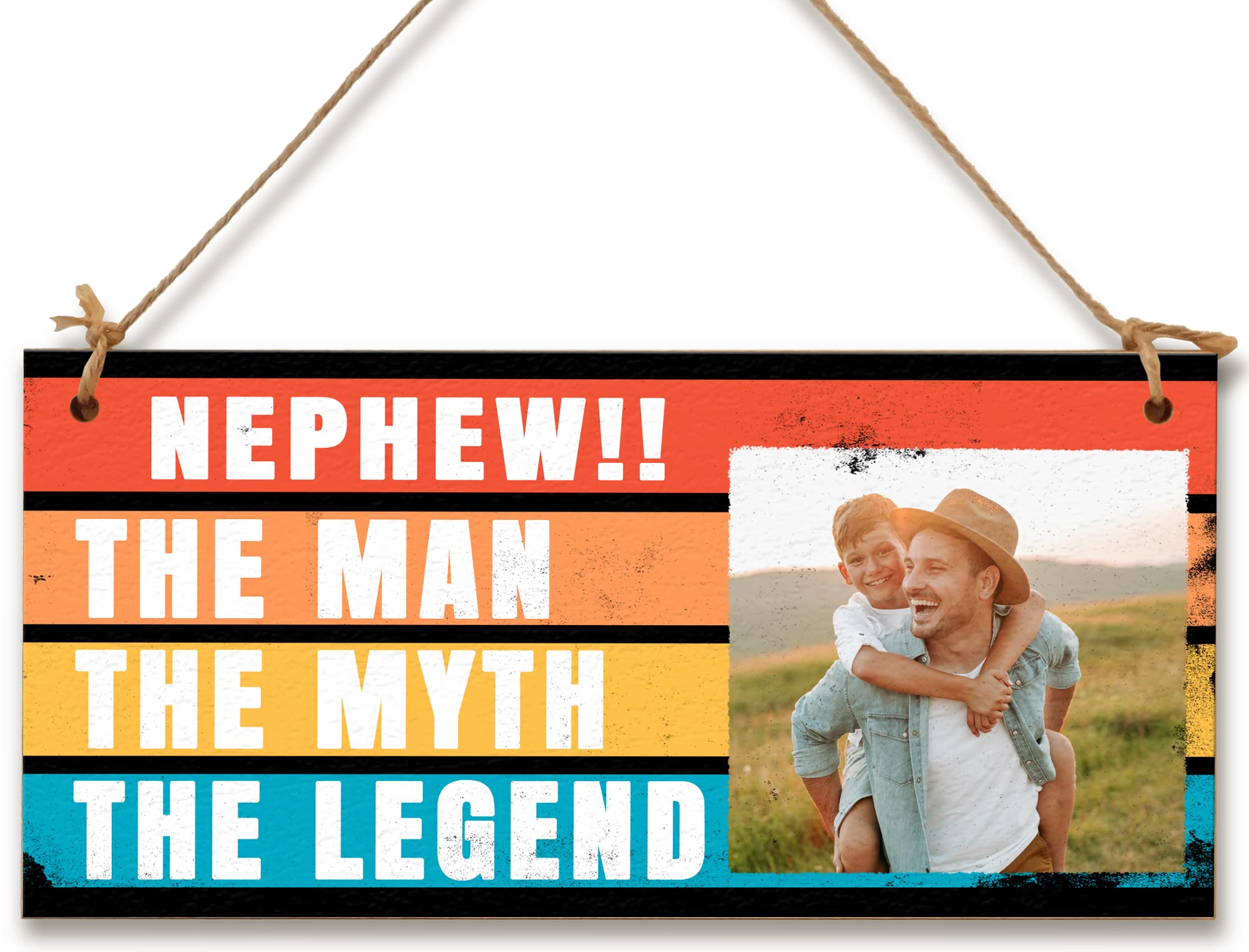 The Plum Penguin Multicolour Personalised Wooden Plaque With Photo Nephew The Myth The Legend Gift For Daddy Grandad Door Sign Hanging Man Cave Shed