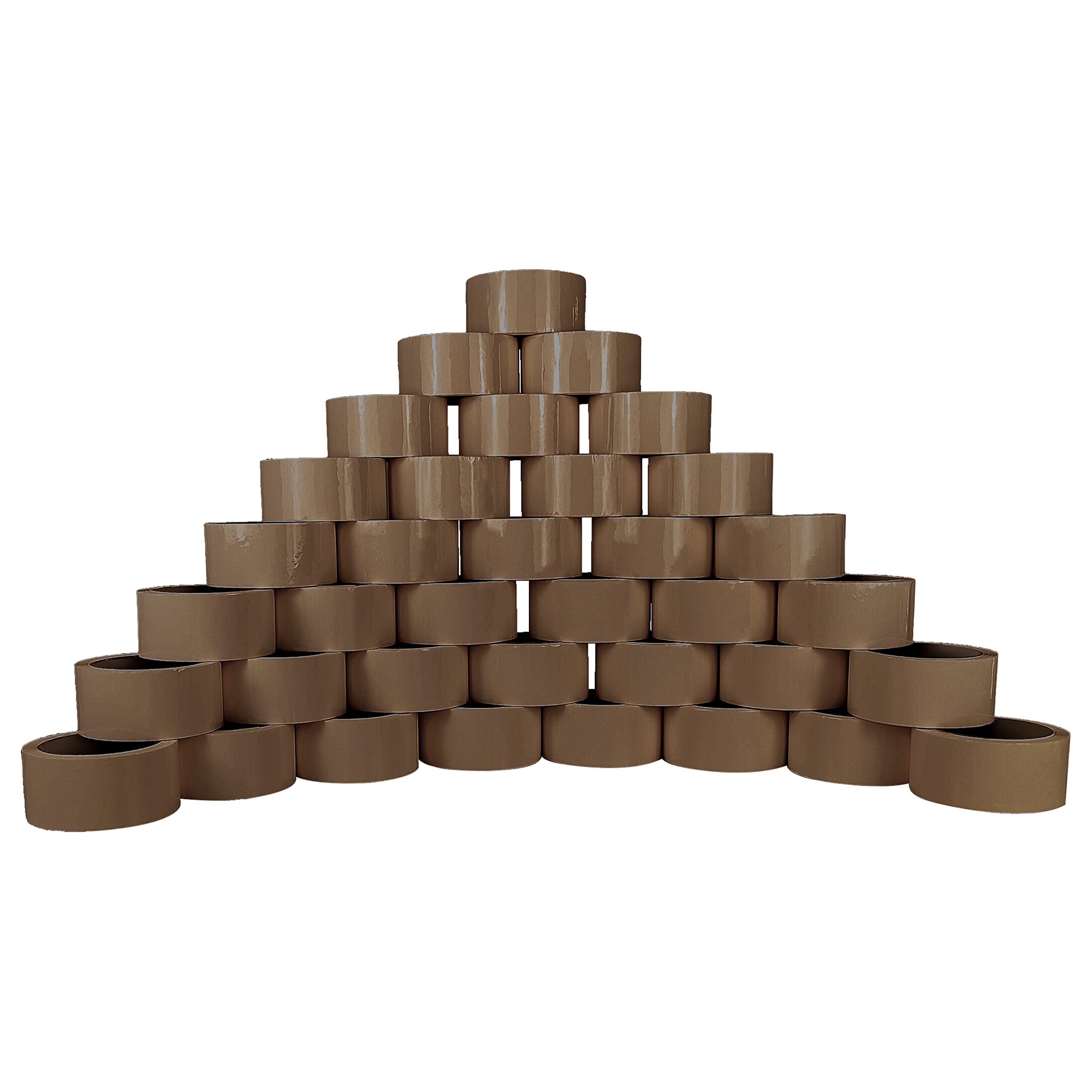 RAYLU PAPER - Verpackungsband zum Versiegeln von Kartons und Verpackungen, starkes Klebeband, 45 Mikron, 50 mm x 132 m (36 Stück, Braun)