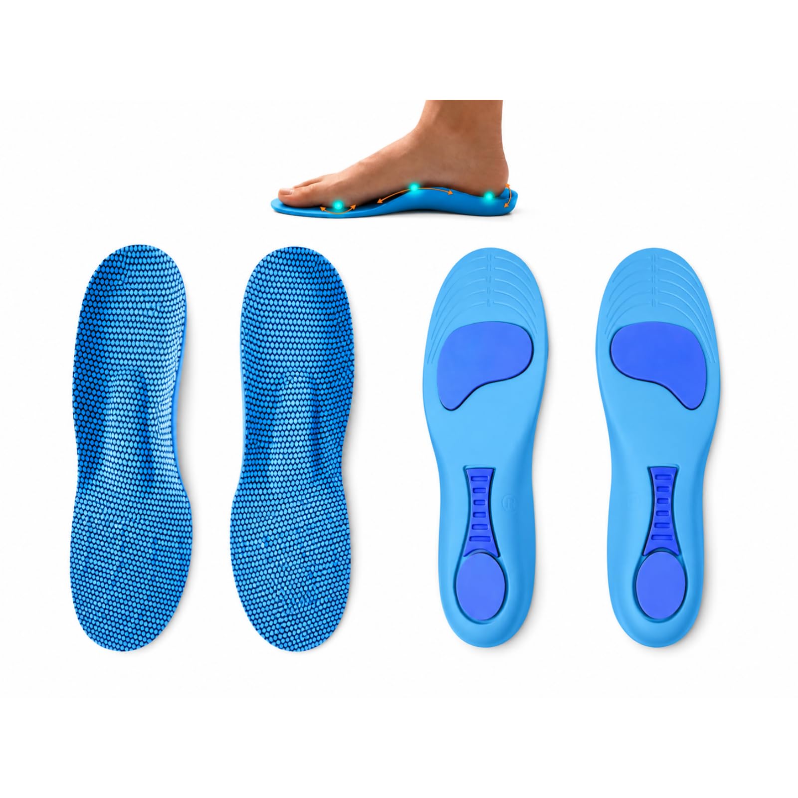 Santellia Vital+ Semelles Orthopédiques Unisexes avec Soutien de la Voûte Plantaire et Amorti pour Marche Travail Sport et Usage Quotidien (43/44)