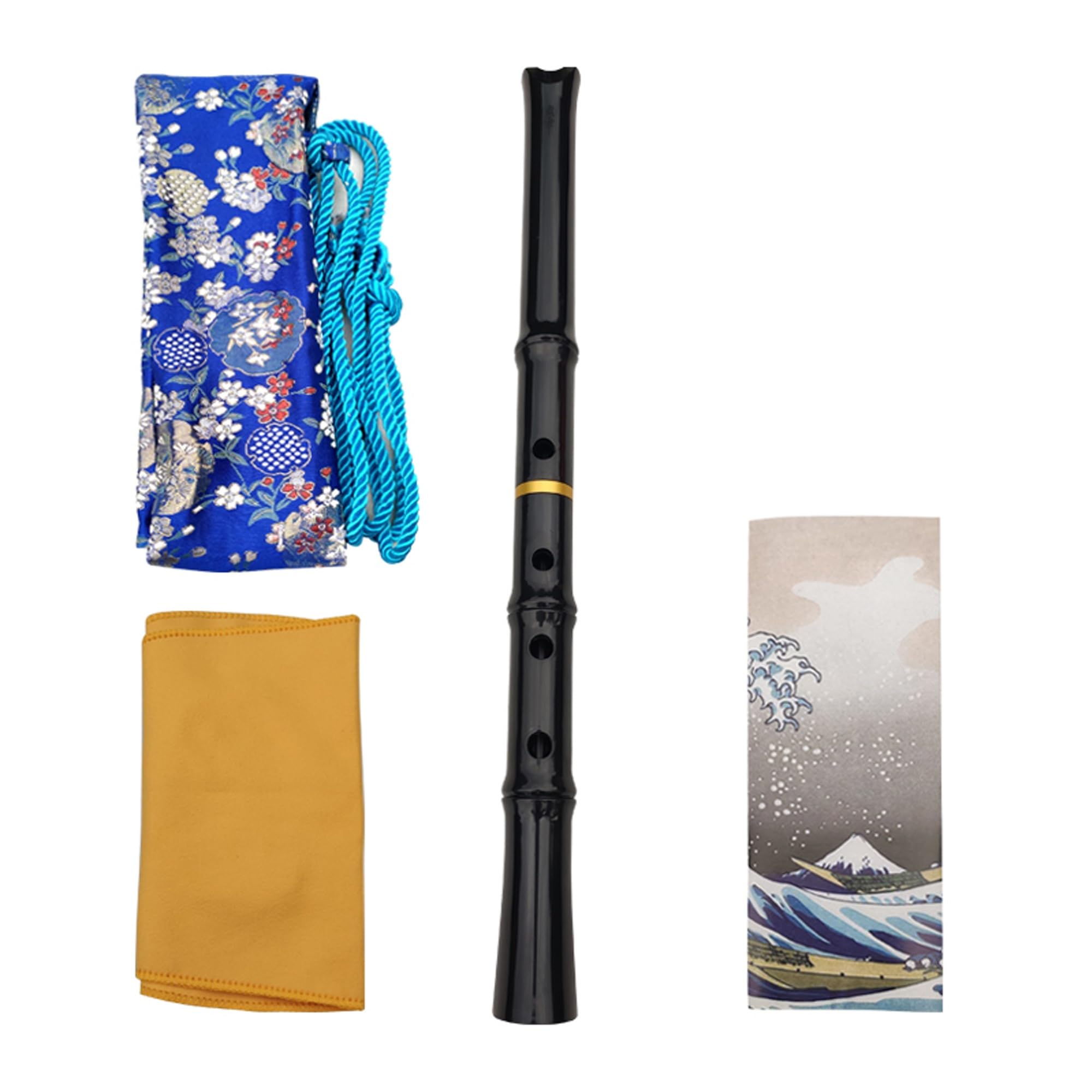 Il s'agit d'une véritable flûte shakuhachi japonaise traditionnelle et professionnelle, for débutants, à cinq trous, de style Tang, taillée extérieurement, et d'un tuyau en résine. Elle est livrée ave