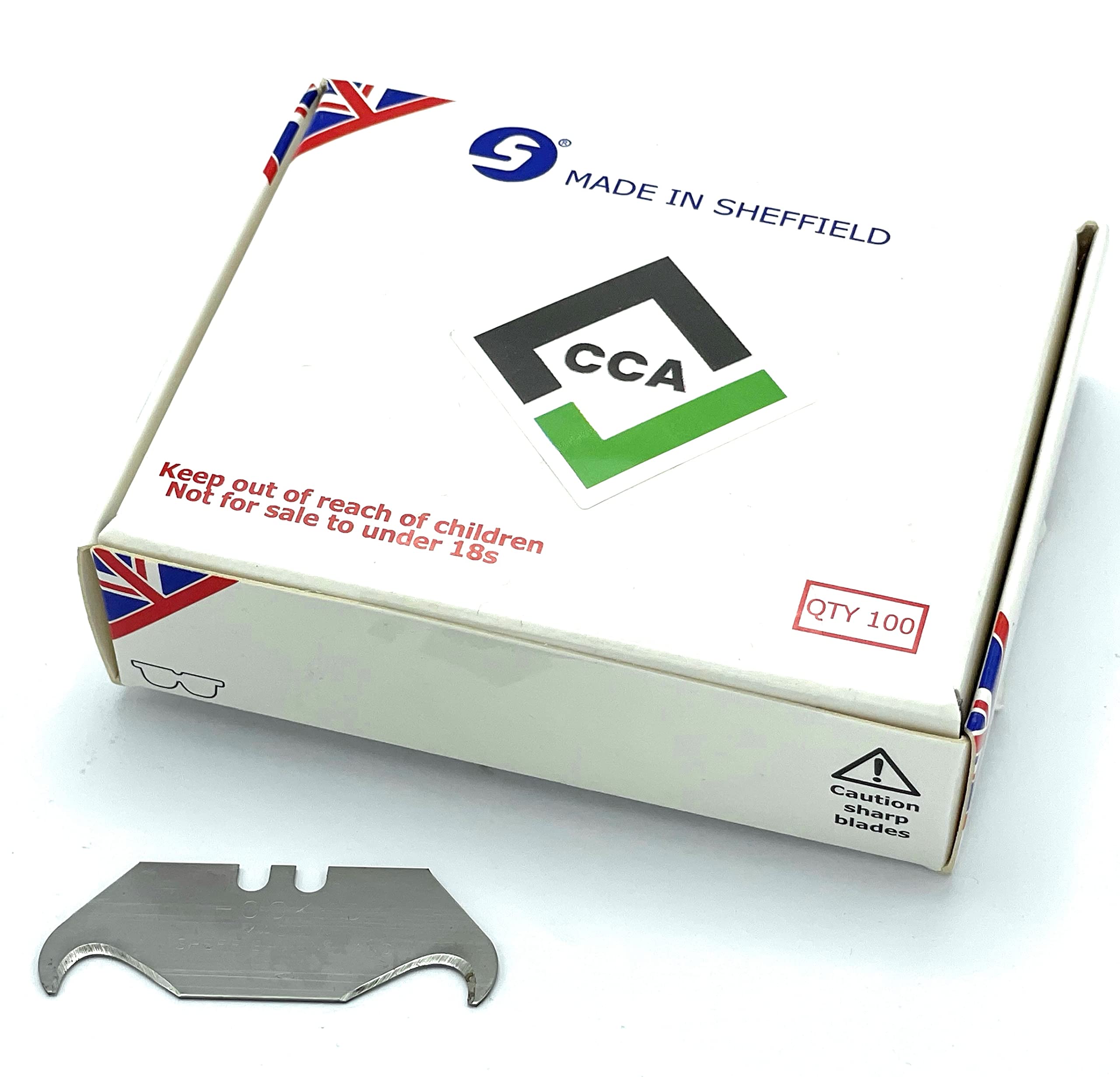 CCA Hooked trimming knife blades x 100 roofing and flooring