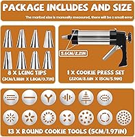 Vista 6 de Pistola de prensa de galletas negra - Kit de prensa de galletas Spritz con 12 discos y 6 puntas de tubería Perfecto para Acción de Gracias