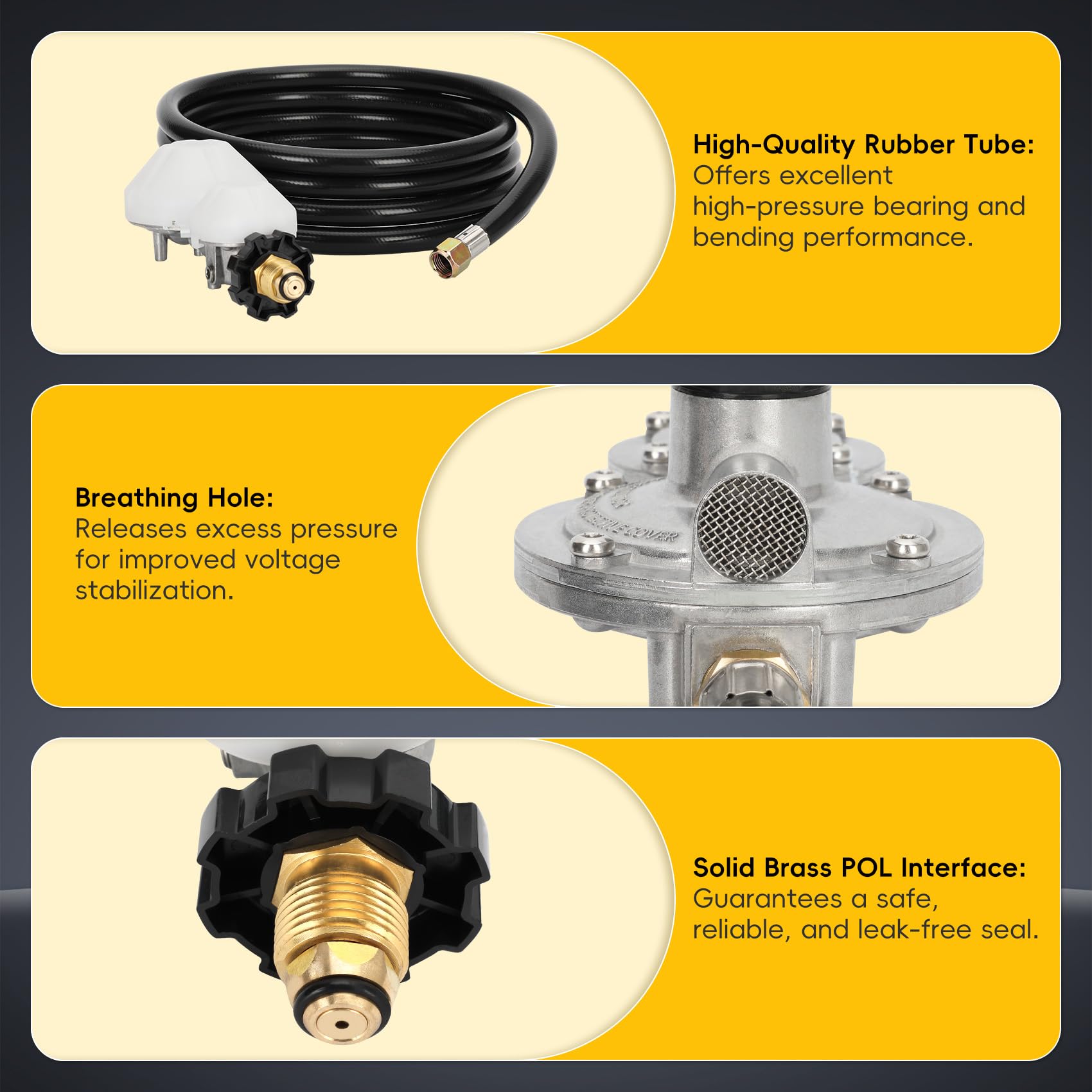 Wąż propanowy 12 FT z regulatorem do grzejników Mr Heater F273684 Buddy Heaters, dwustopniowy regulator propanu z wężem do kampera, skrzeli, kuchenki gazowej, generatora gazowego, żeńskiego