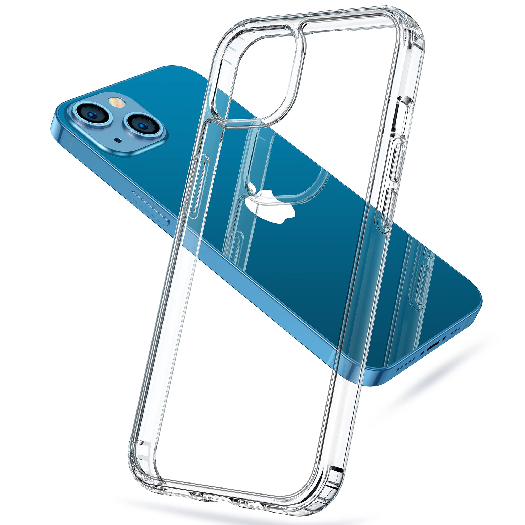 USLAIfor iPhone 13 Crystal Clear Phone Case, Non-Yellowing, Shockproof - HD Clear