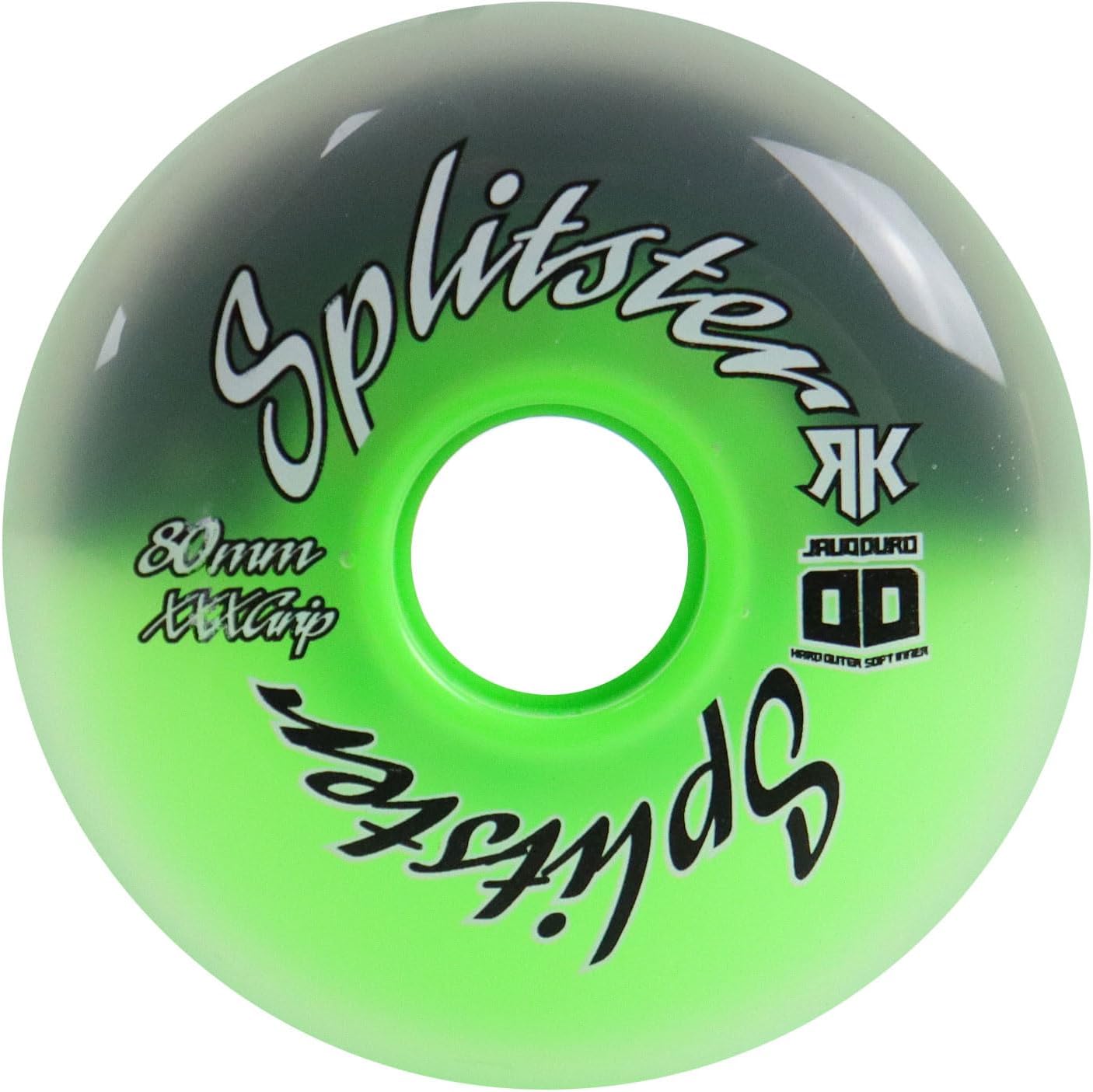 Rink Rat Roller Hockey Wheels Splitster 80mm XXX Grip Black/Green 8-Pack