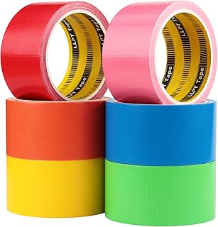 Sponsored Ad - LLPT Rainbow Colored Duct Tape 6 Premium Packs 2 Inch x 30 Feet x 11 Mil Assorted Colorful Bulk Tape Tear b...