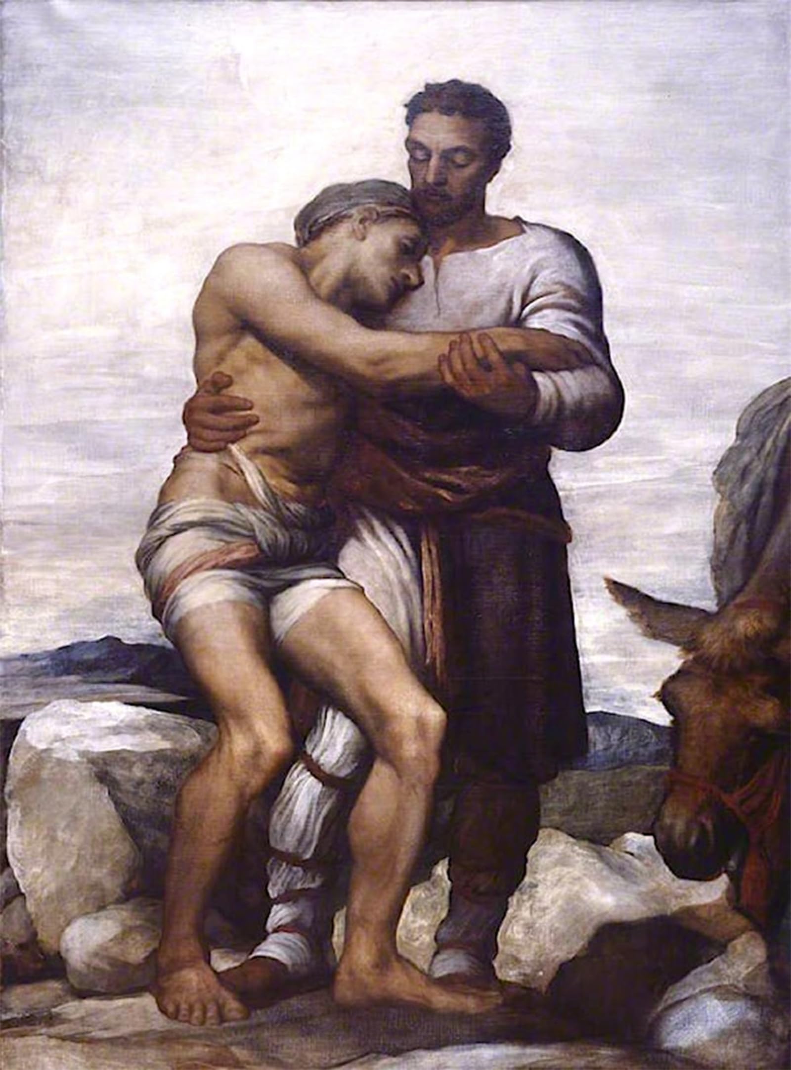 SERENDIPITP Vintage Wall Art Canvas Nordic Poster Canvas Print Picture the Good Samaritan by George Frederic Watts Wall Art Poster for Home Decor 60x90cm