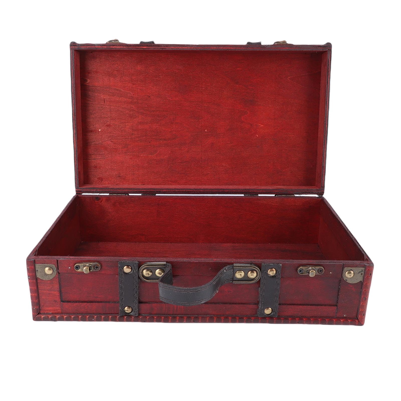Vintage Koffer Dekorative Aufbewahrungstruhe mit PU-Ledergriff