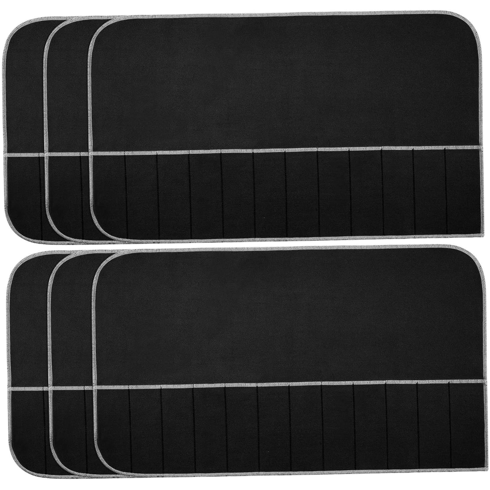 Uanqfegy Silver Storage Bags - 6PCS 12 Slot Anti Tarnish Silverware Storage, Dustproof Foldable Flatware Bag with White Ribbon for Kitchen Cutlery