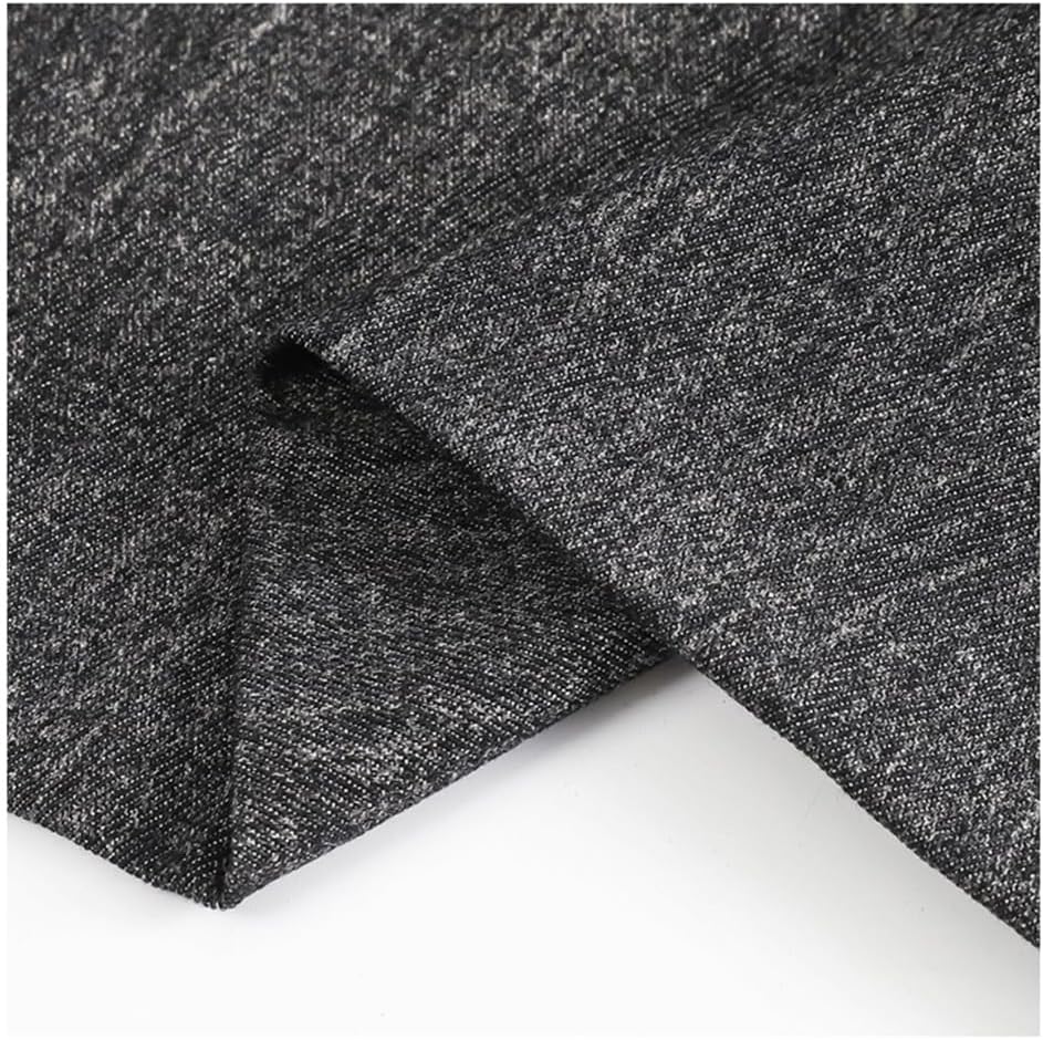 Cotton Washed Denim Fabric 160cm×50cm for DIY Crafts Jeans Dress T-Shirt Shirting Material Costume Quilting SewingDecoration(Color:BlueC)(Black,5x1.6M)