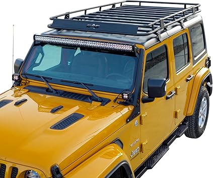 EAG تم تجميع رف سقف كامل الطول مناسب لـ 18-22 Wrangler JL 4 Door