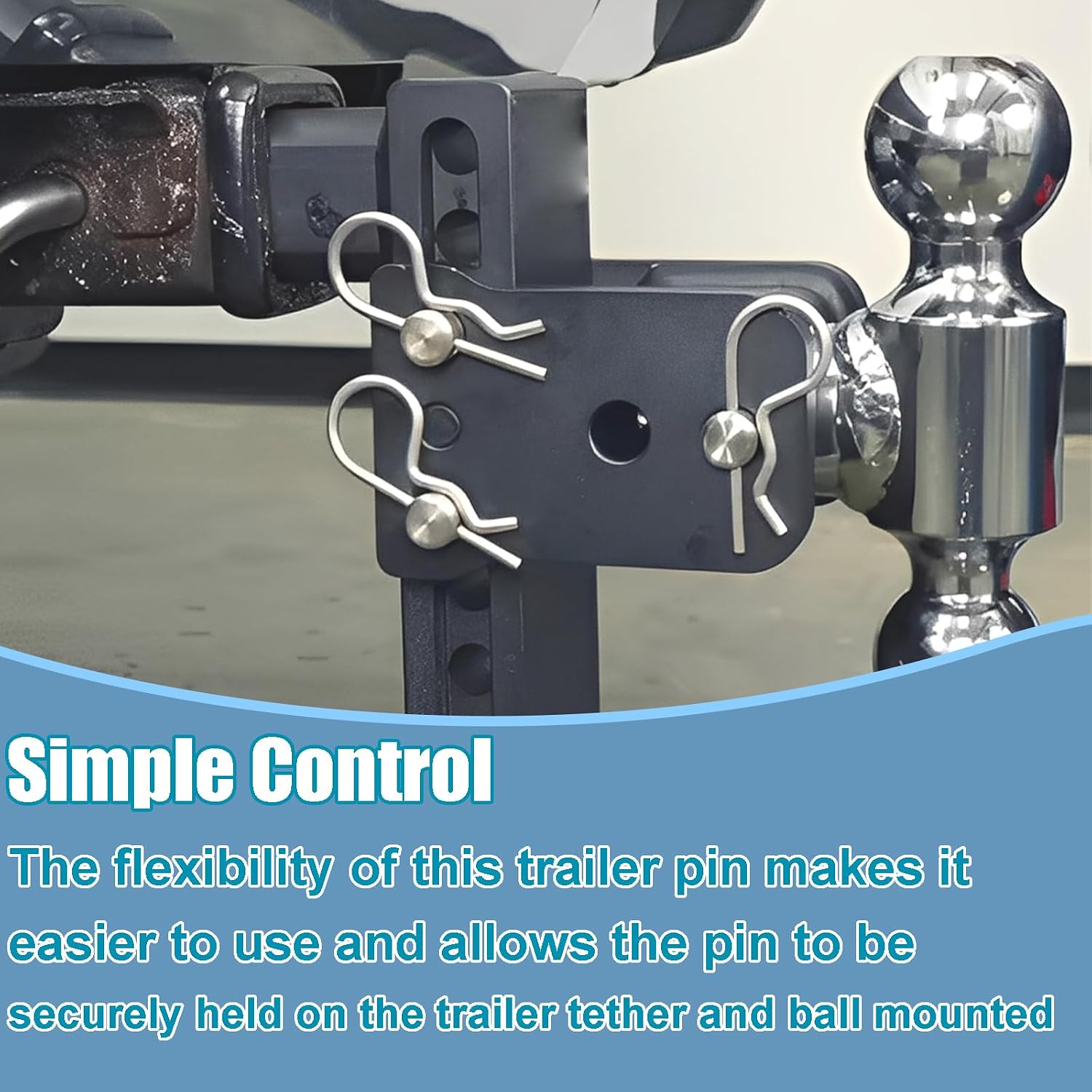 3 Pack TS35010 Stainless Steel Hitch Pin & Clip for B&W 2" & 2.5" Receiver