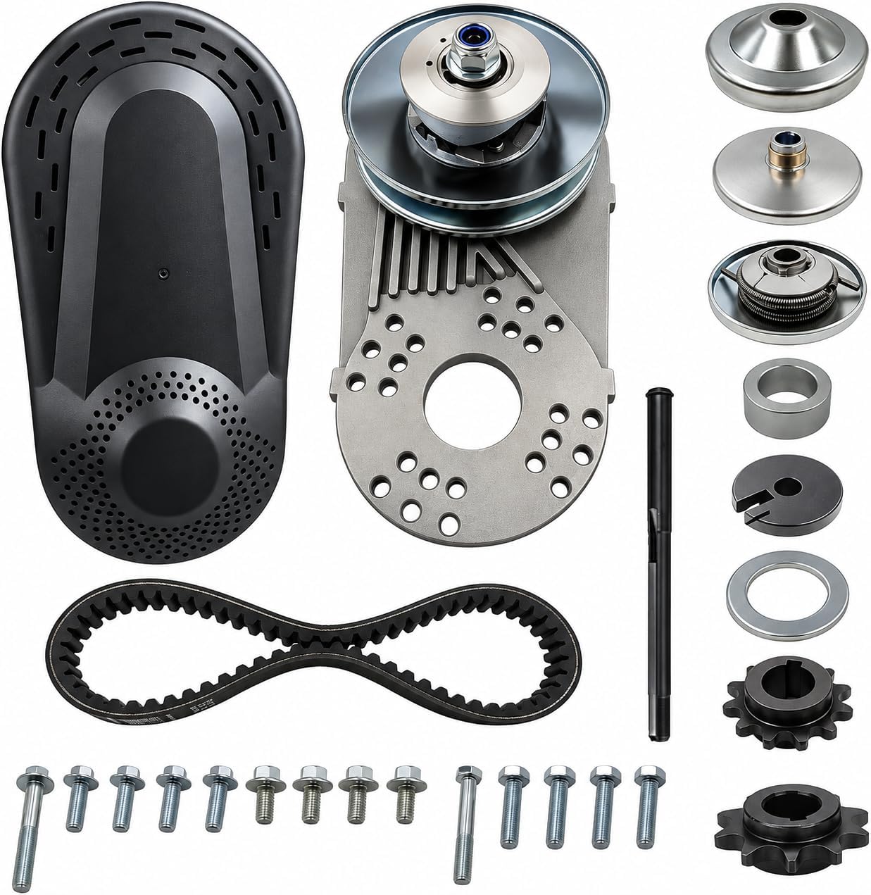 30 Series Torque Converter 3/4" Bore Fit for Predator 212cc Engine CVT Clutch 10T #40/41/420 & 12T #35 Chain Replacement Go Kart Mini Bike Manco Comet TAV2 30-75 Drive Belt Pulley Parts Kit.