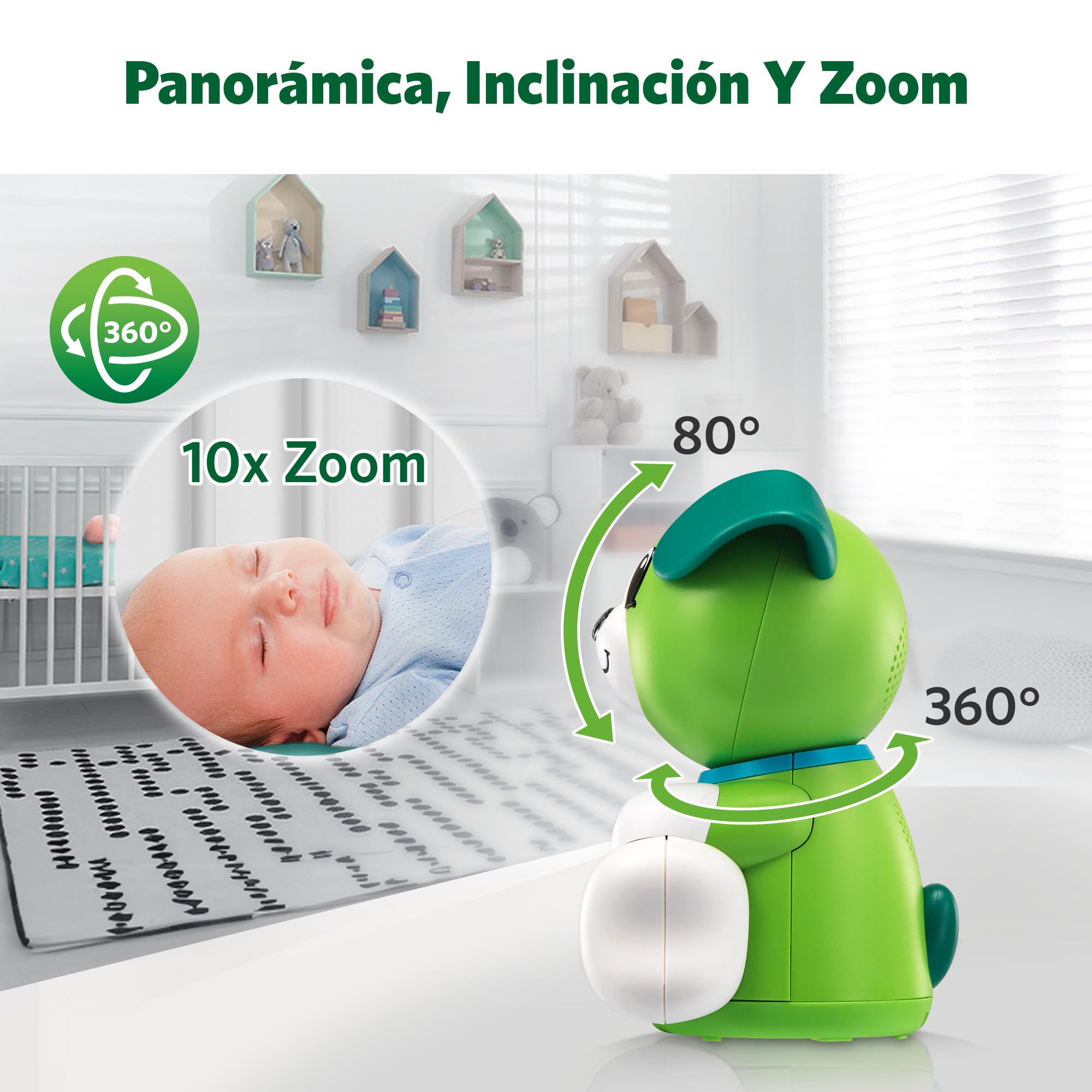 LeapFrog LF2911 Scout Connected Baby Monitor, WI-FI, FHD 1080p, Free App Remote Access, Rotate-Tilt-Zoom, 2-Way Audio, Colour Night Light, Infrared, Melodies, Sound/Motion Alerts