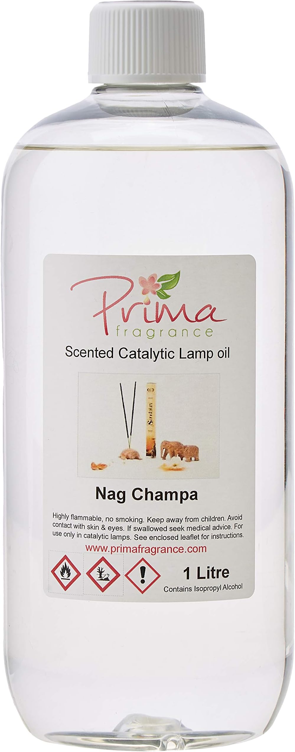 Prima Fragrance Catalytic Lamp Fragrance Oil, Nag Champa, 1 Litre