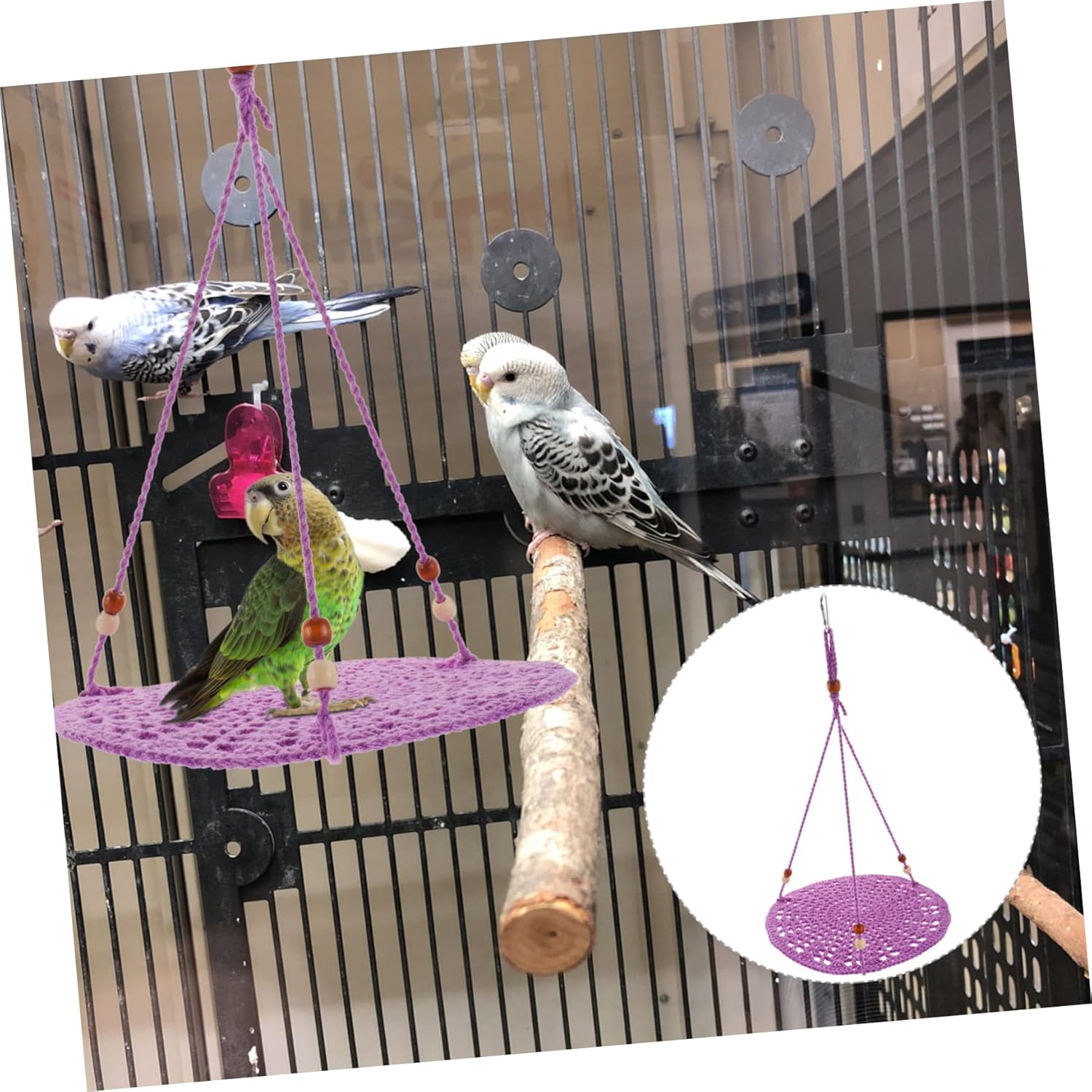 Kisangel 3pcs Reptile Hammock for Bearded Dragons Cotton Swing Bed Hanging Design for Lizards and Reptile Pets Easy to Clean for Use