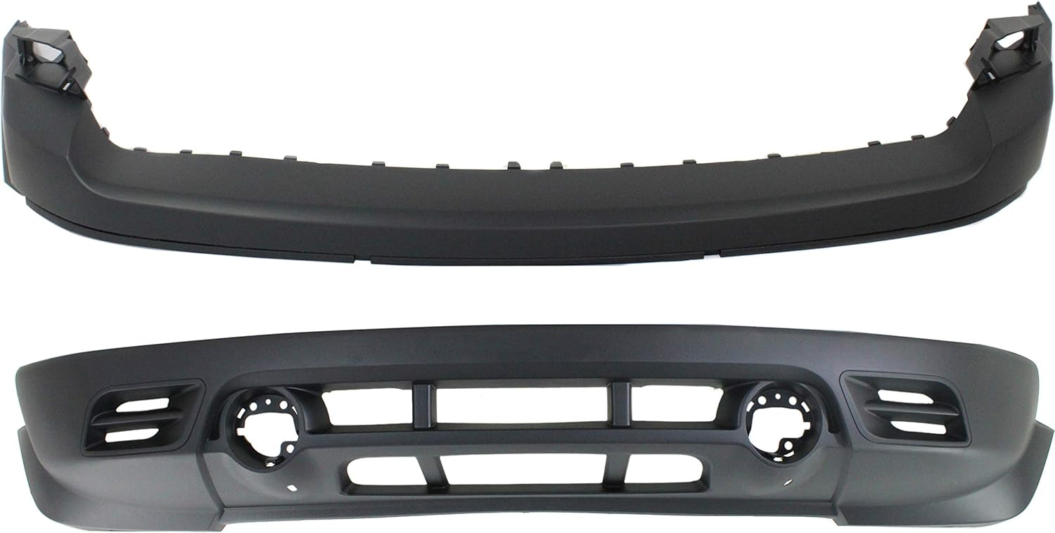 Garage-Pro Front Bumper Cover SET For Jeep Patriot 2011-2017, Primed Upper Black Trim, Textured Lower, Automotive