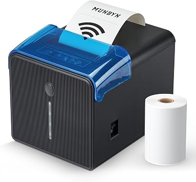 MUNBYN WiFi Receipt Printer with USB Port, 80mm POS Printer Works with Mac Windows Chromebook Linux Cash Drawer, ESC/POS P047 WiFi, Do Not Support Square Paypal Zettle Shopify Kyte Bluetooth