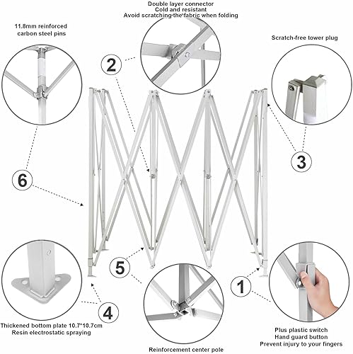Miniatura 3 de AMERICAN PHOENIX Carpa Toldo de 10x15 pies Pop Up Fácil Instalación Instantánea Comercial para Fiestas al Aire Libre (Marrón, 10x15 pies (Marco
