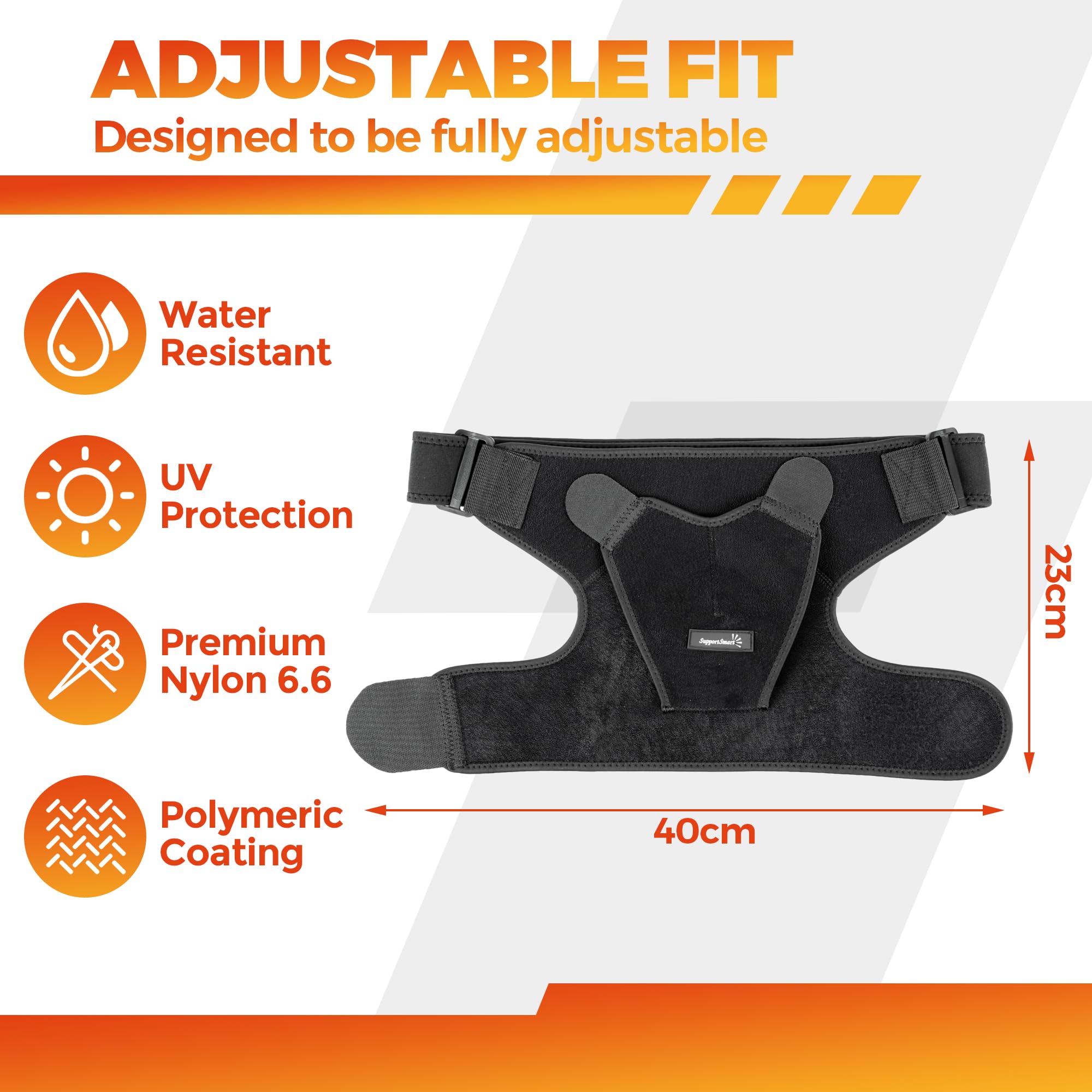 SUPPORTSMART Smart Shoulder Brace for Pain Relief & Support, Compression Sleeve for Torn Rotator Cuff, Adjustable Recovery Shoulder Brace for Men and Women