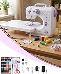 This lightweight Sewing machine is designed for convenience and versatility. Sewing Machine for Beginners,Portable 12 Built-in Stitches,(High-Low Speeds),505UJH.DC Power Supply Method.