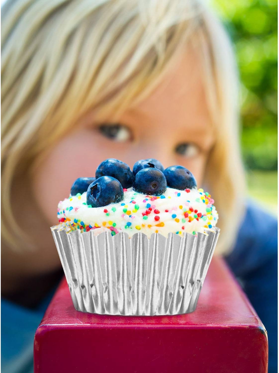 400 Pieces Mini Foil Cupcake Liners, Metallic Baking Cups,