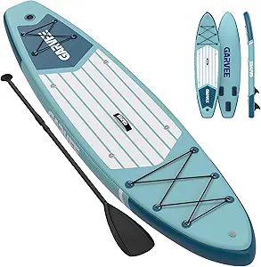 Inflatable Stand Up Paddle Board, 10'6" Inflatable Paddle Boards with Premium Accessories, Non-Slip EVA Deck, Ultra-Light Carry Bag Pump, Meander SUP for Youth & Adults