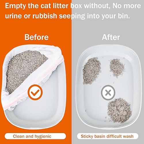 Miniatura 2 de Forros para caja de arena para gatos jumbo con cordón, 24 unidades extra gruesas y duraderas, bolsas de basura desechables para el hogar y la cocina