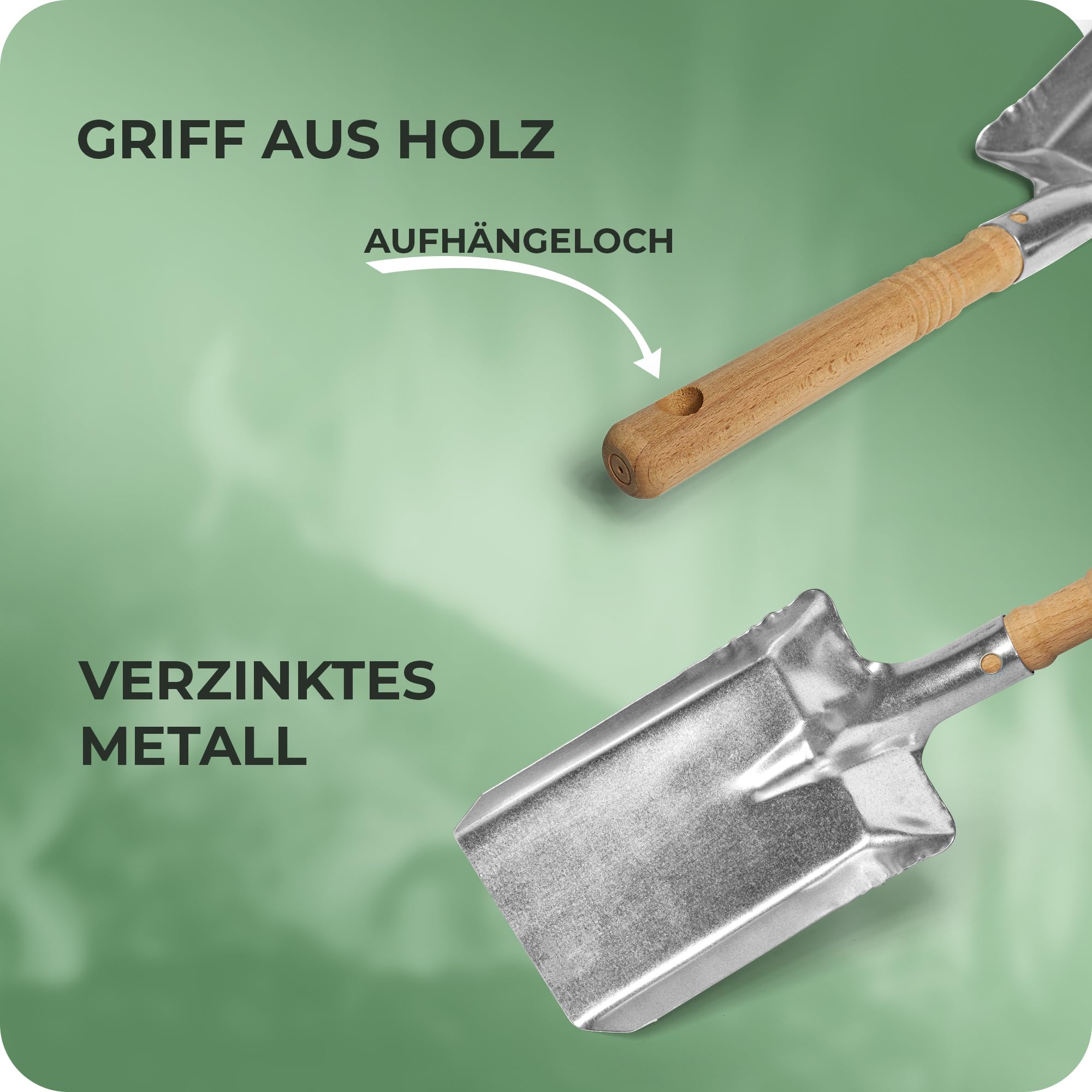 Kohleschaufel Kohlelöffel Ascheschaufel Schaufel Kamin Ofenschaufel (10, Kohleschaufel verzinkt)